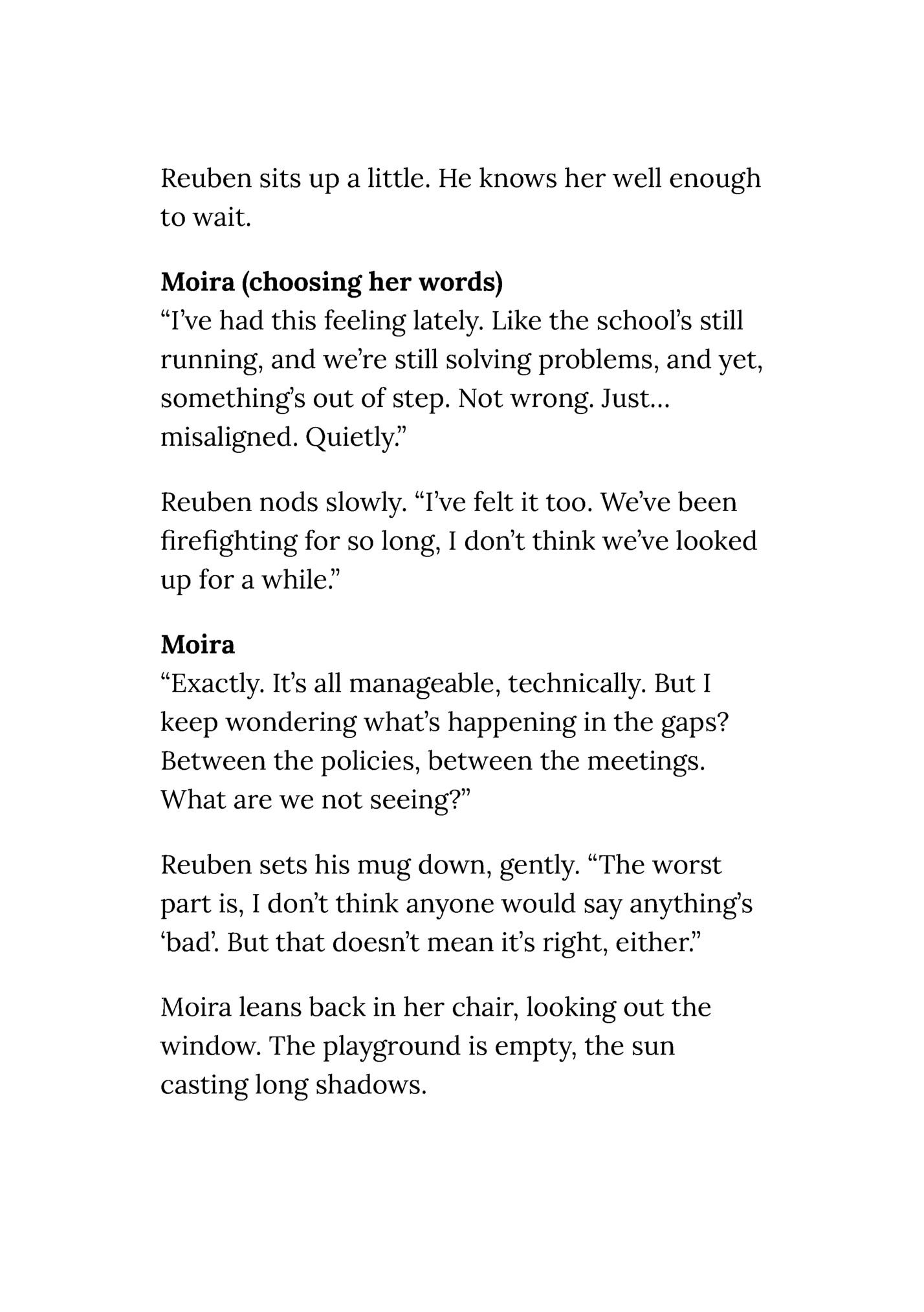 Reuben sits up a little. He knows her well enough Reuben sits up a little. He knows her well enough