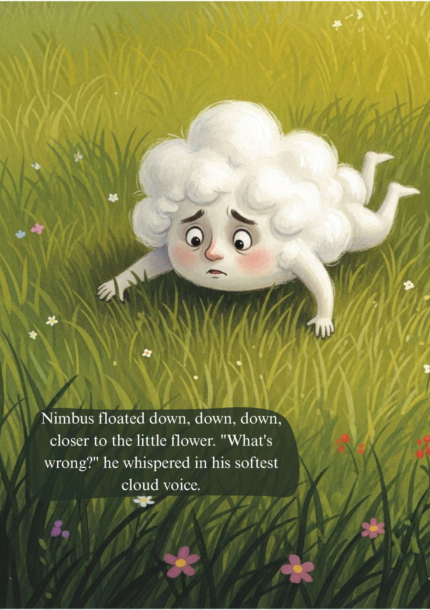 Nimbus floated down, down, down, Nimbus floated down, down, down,