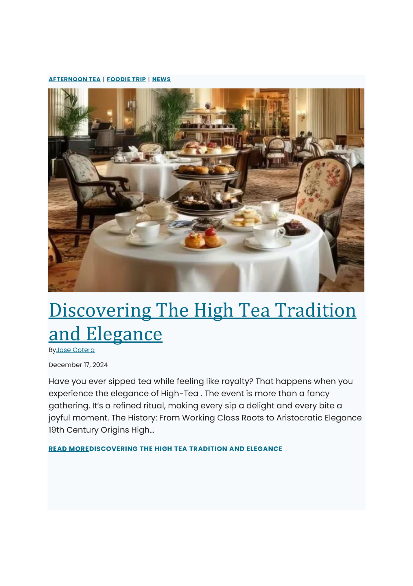 AFTERNOON TEA | FOODIE TRIP | NEWS
