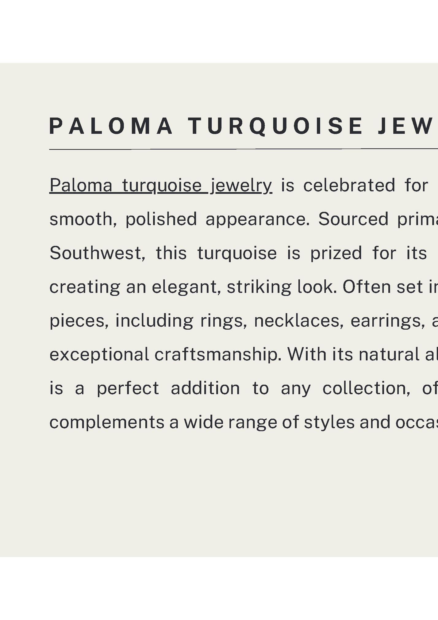 PALOMA TURQUOISE JEWELRY