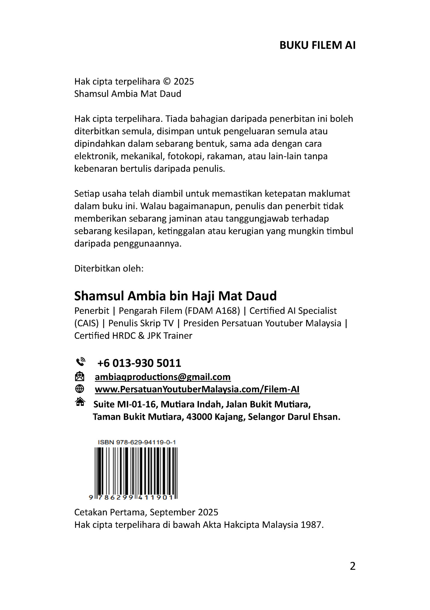 BUKU FILEM AI