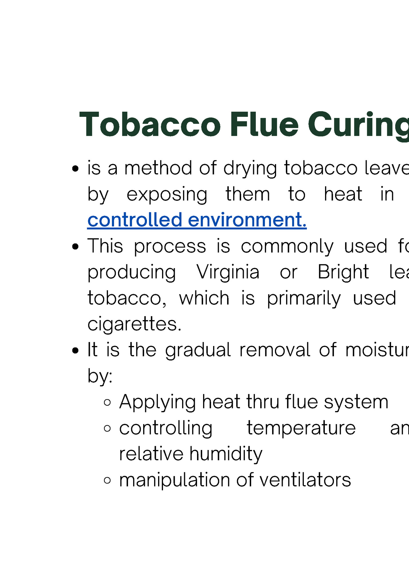 Tobacco Flue Curing