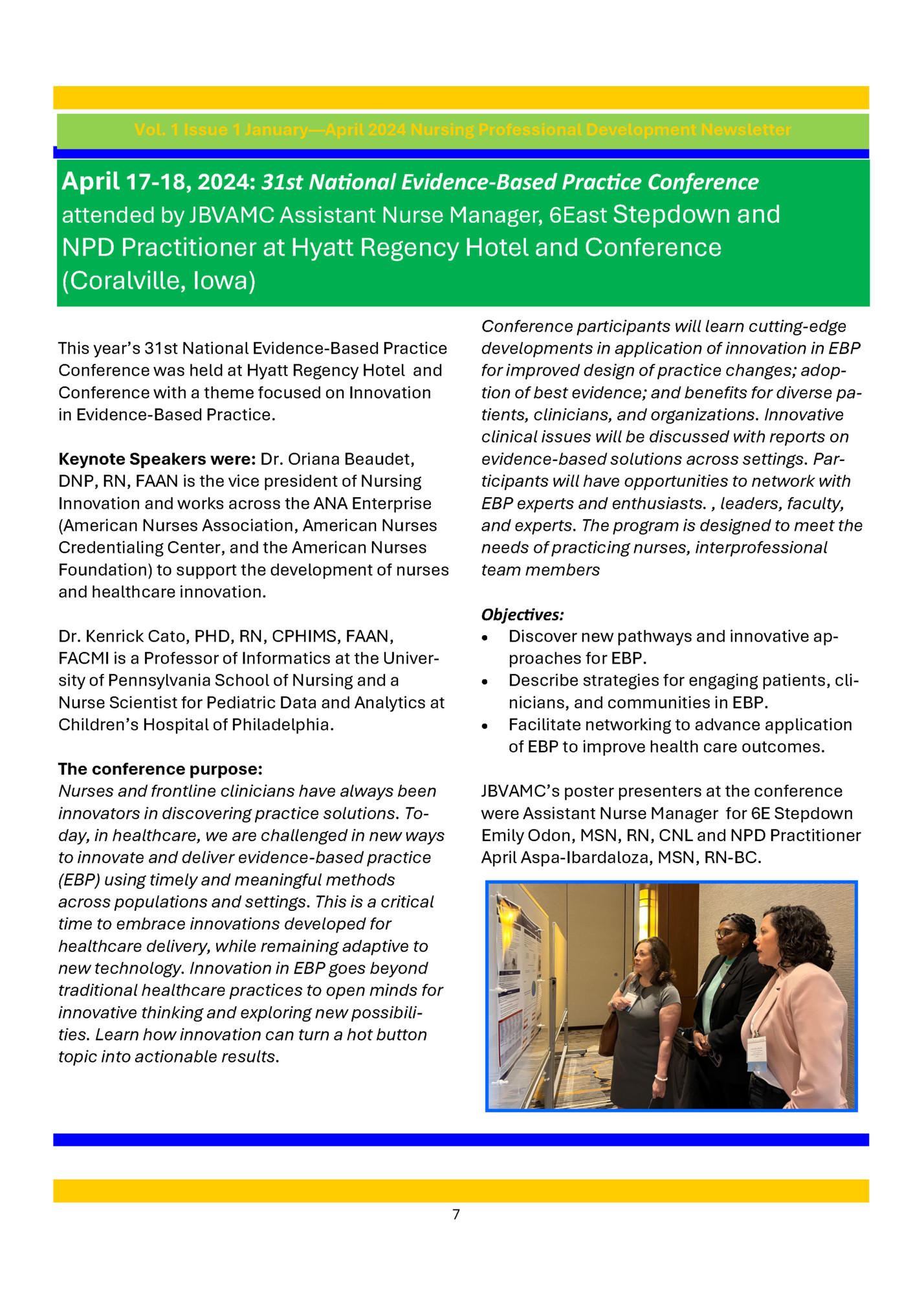 Vol. 1 Issue 1 January—April 2024 Nursing Professional Development Newsletter