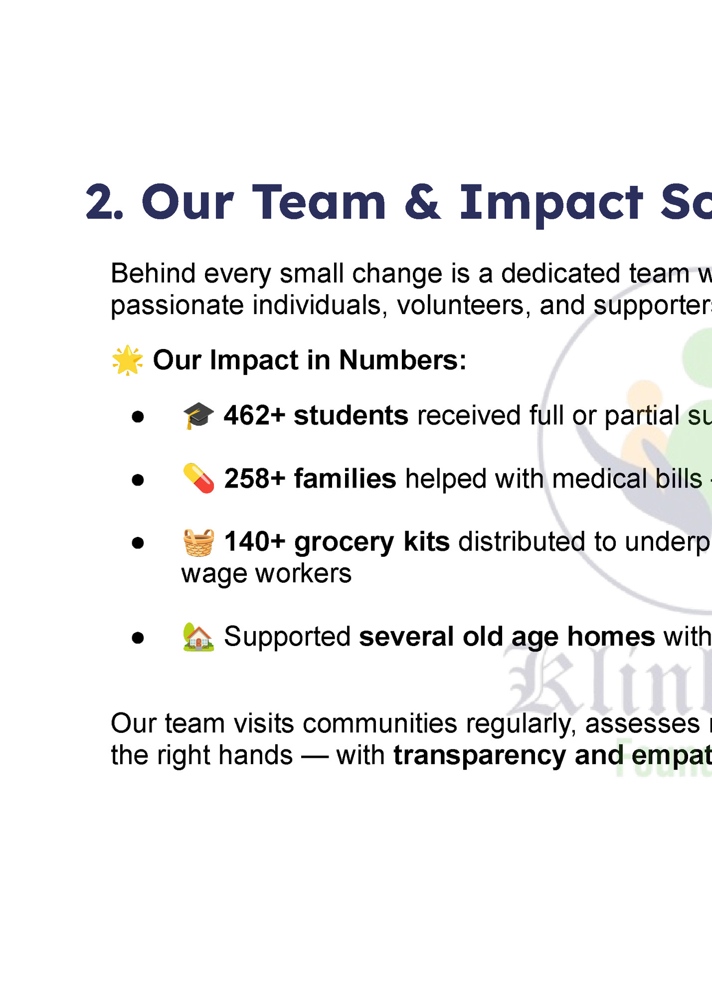 2. Our Team & Impact So Far
