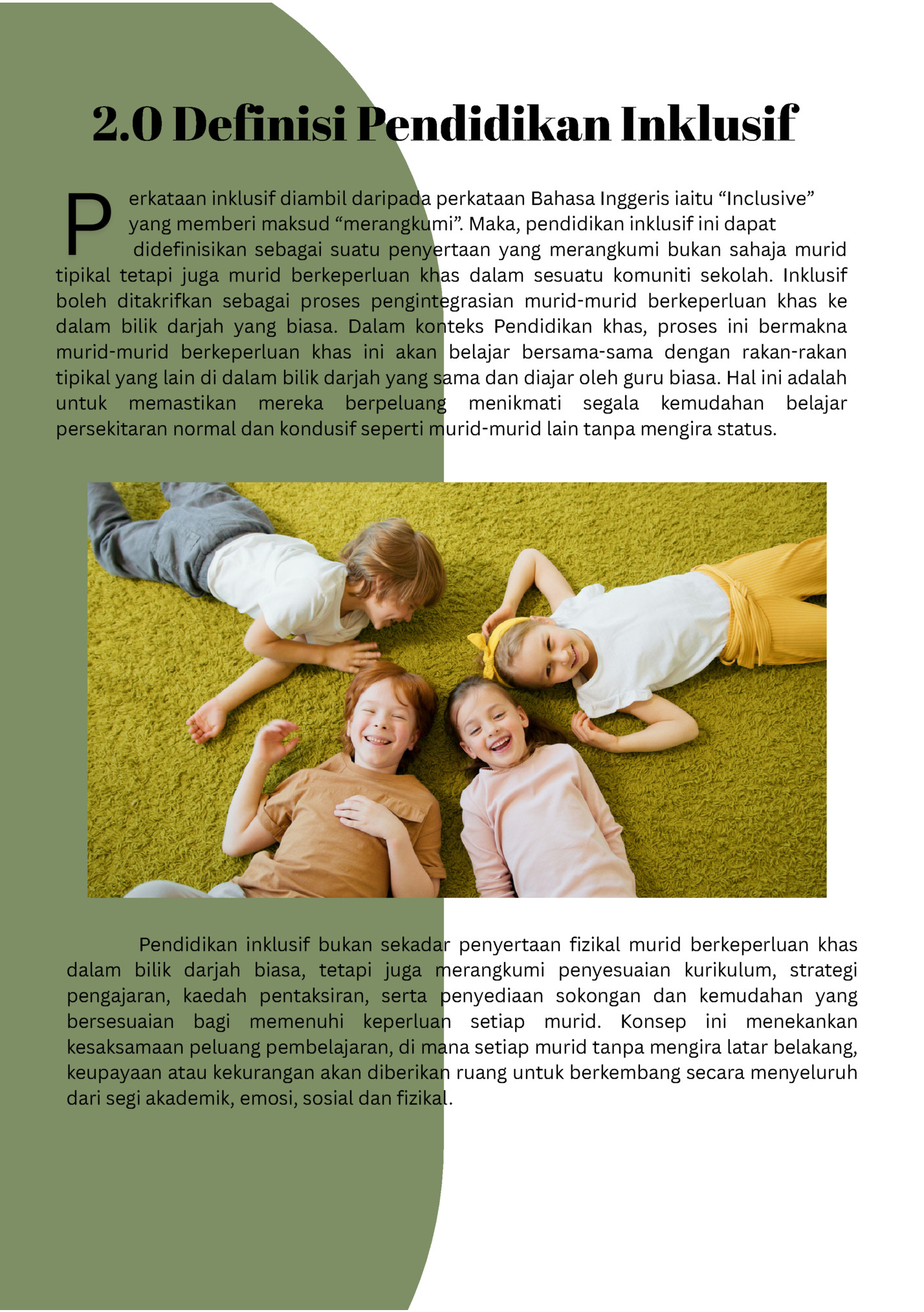2.0 Definisi Pendidikan Inklusif 2.0 Definisi Pendidikan Inklusif