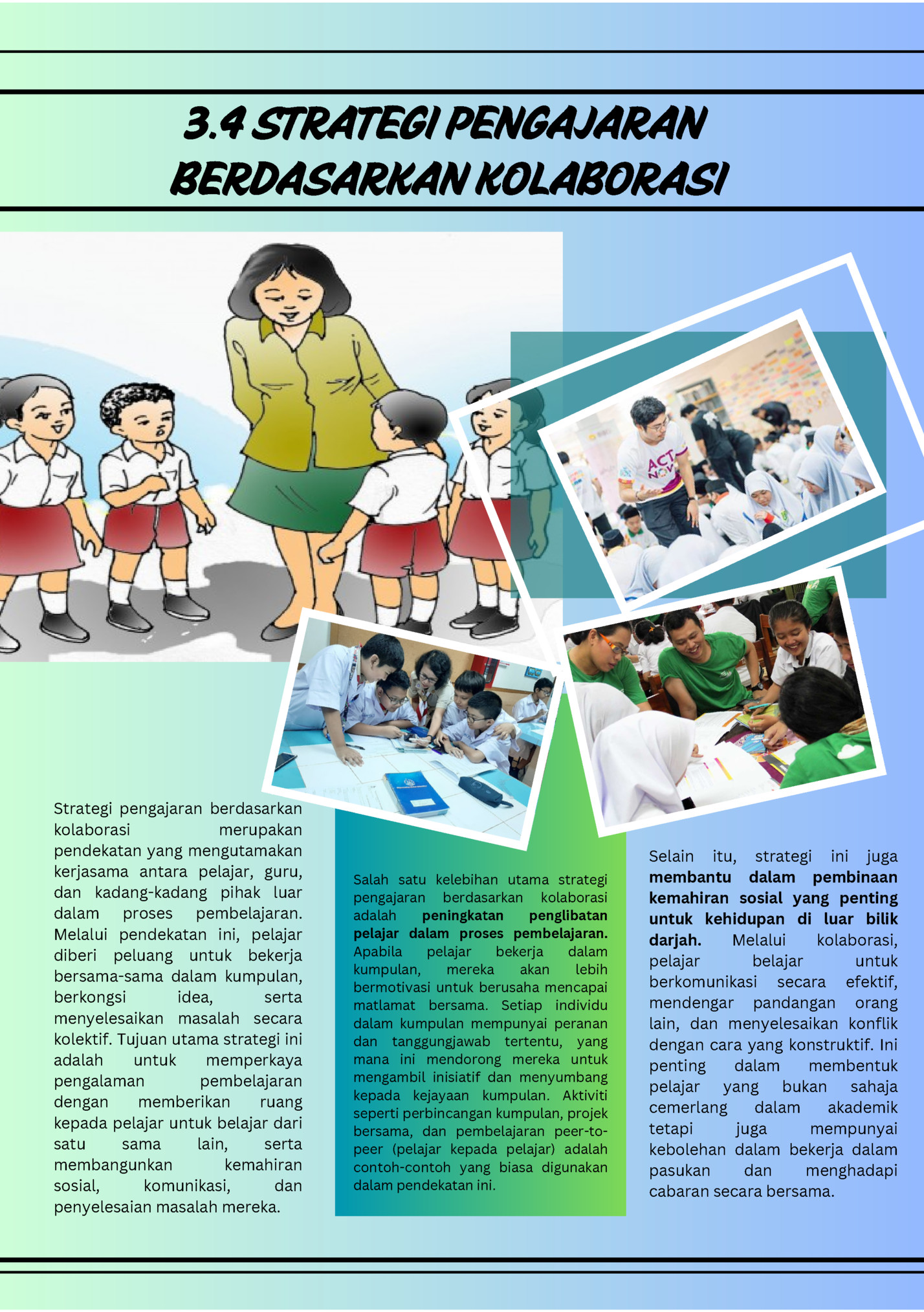 3.4 STRATEGI PENGAJARAN 3.4 STRATEGI PENGAJARAN