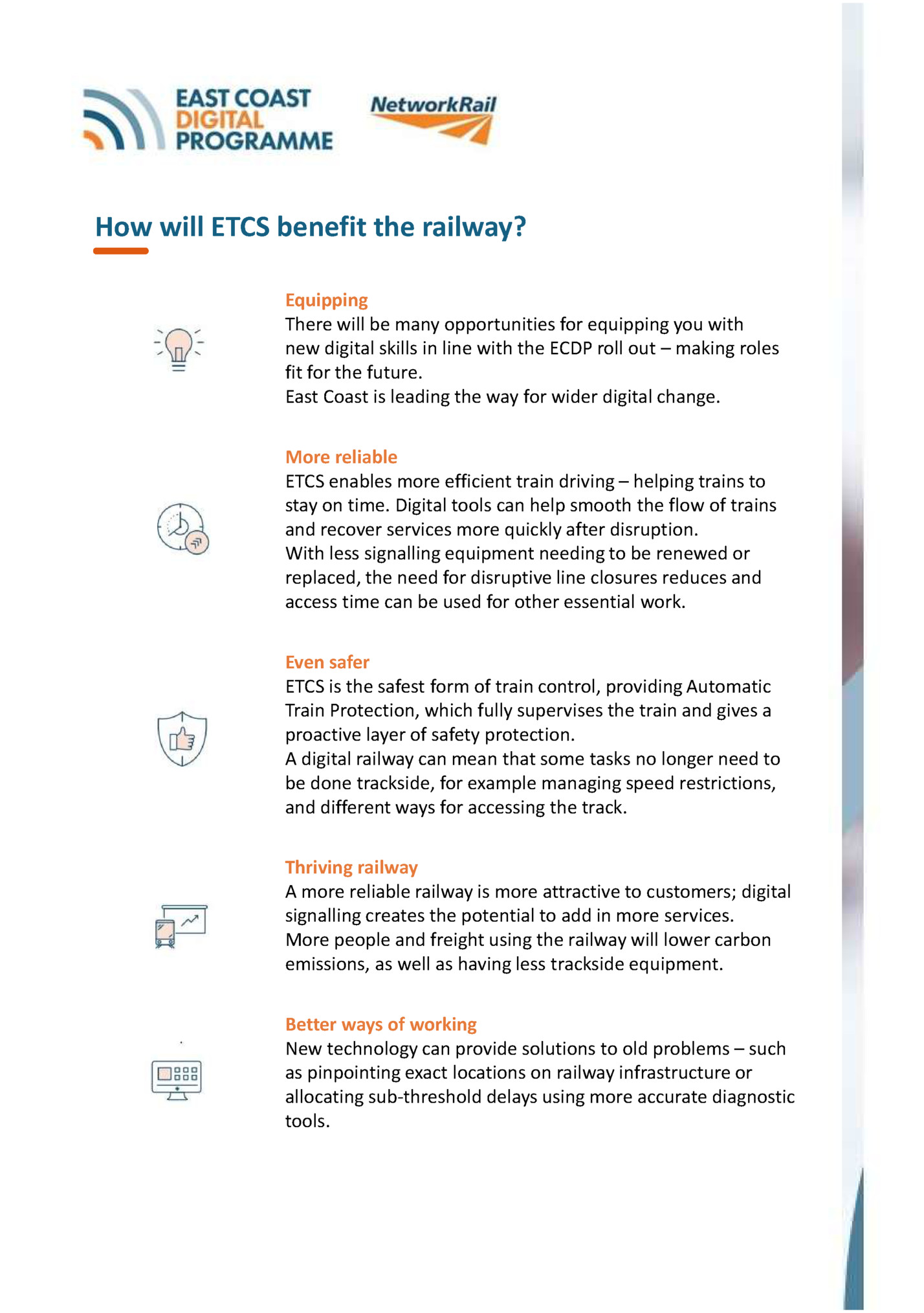 How will ETCS benefit the railway?