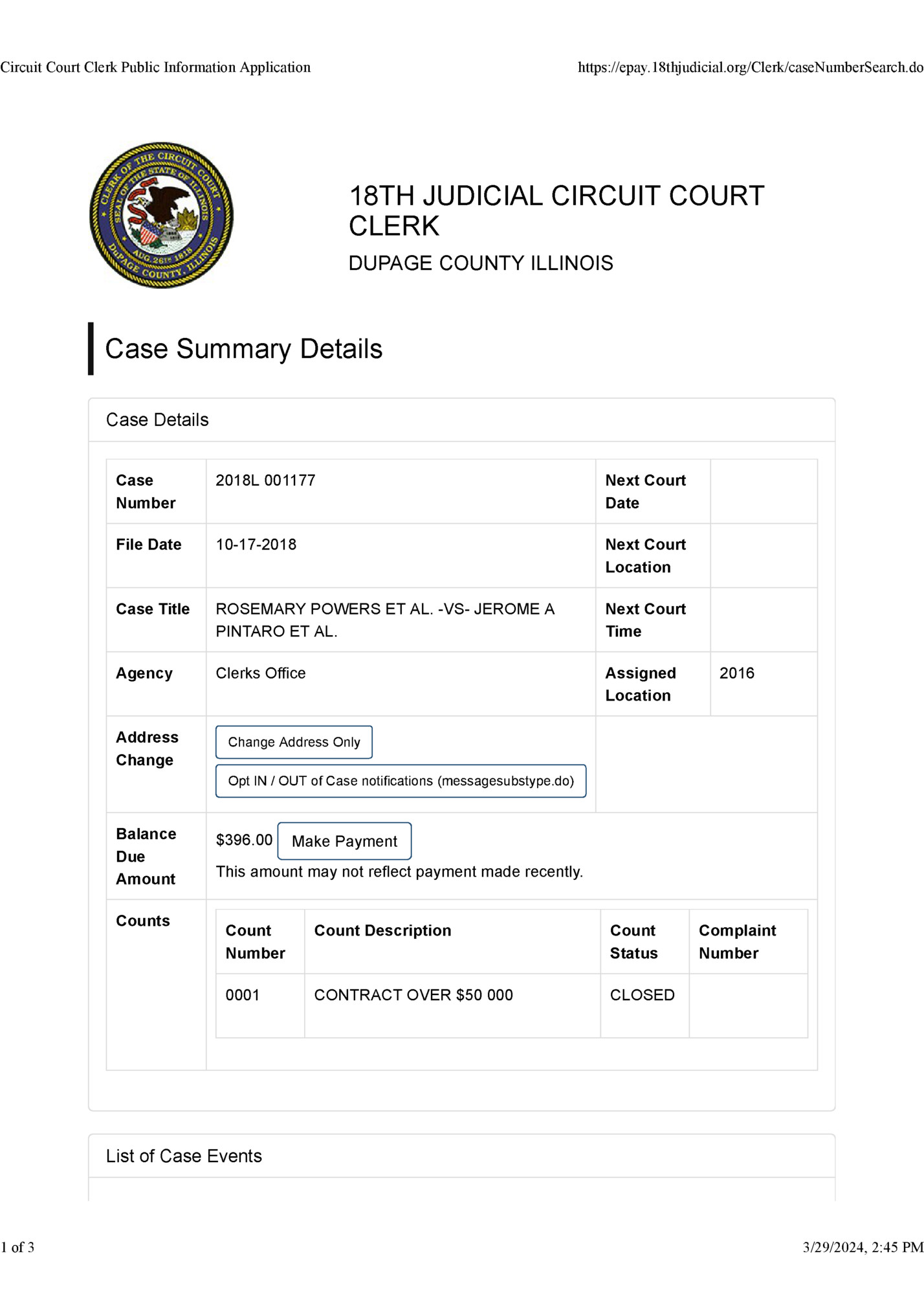 Circuit Court Clerk Public Information Application