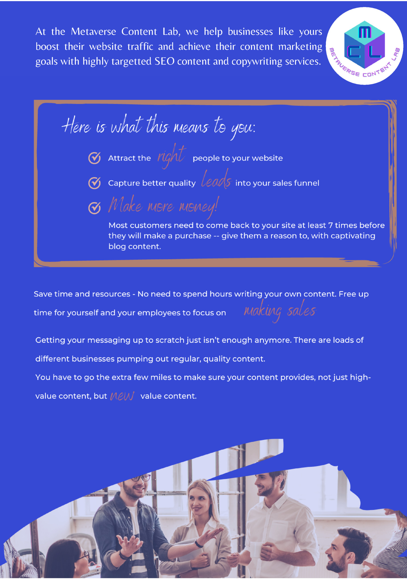 At the Metaverse Content Lab, we help businesses like yours At the Metaverse Content Lab, we help businesses like yours
