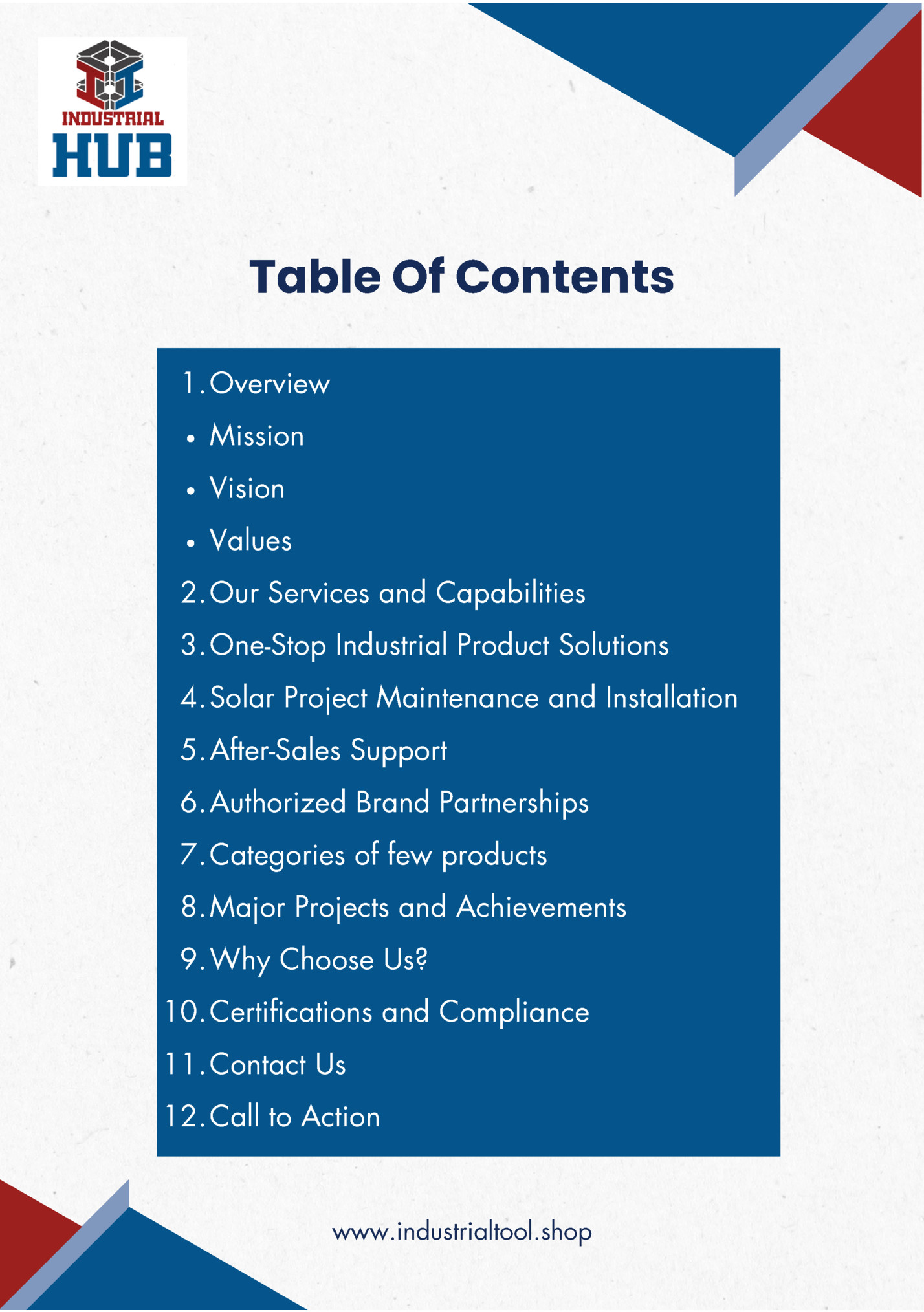 Table Of Contents