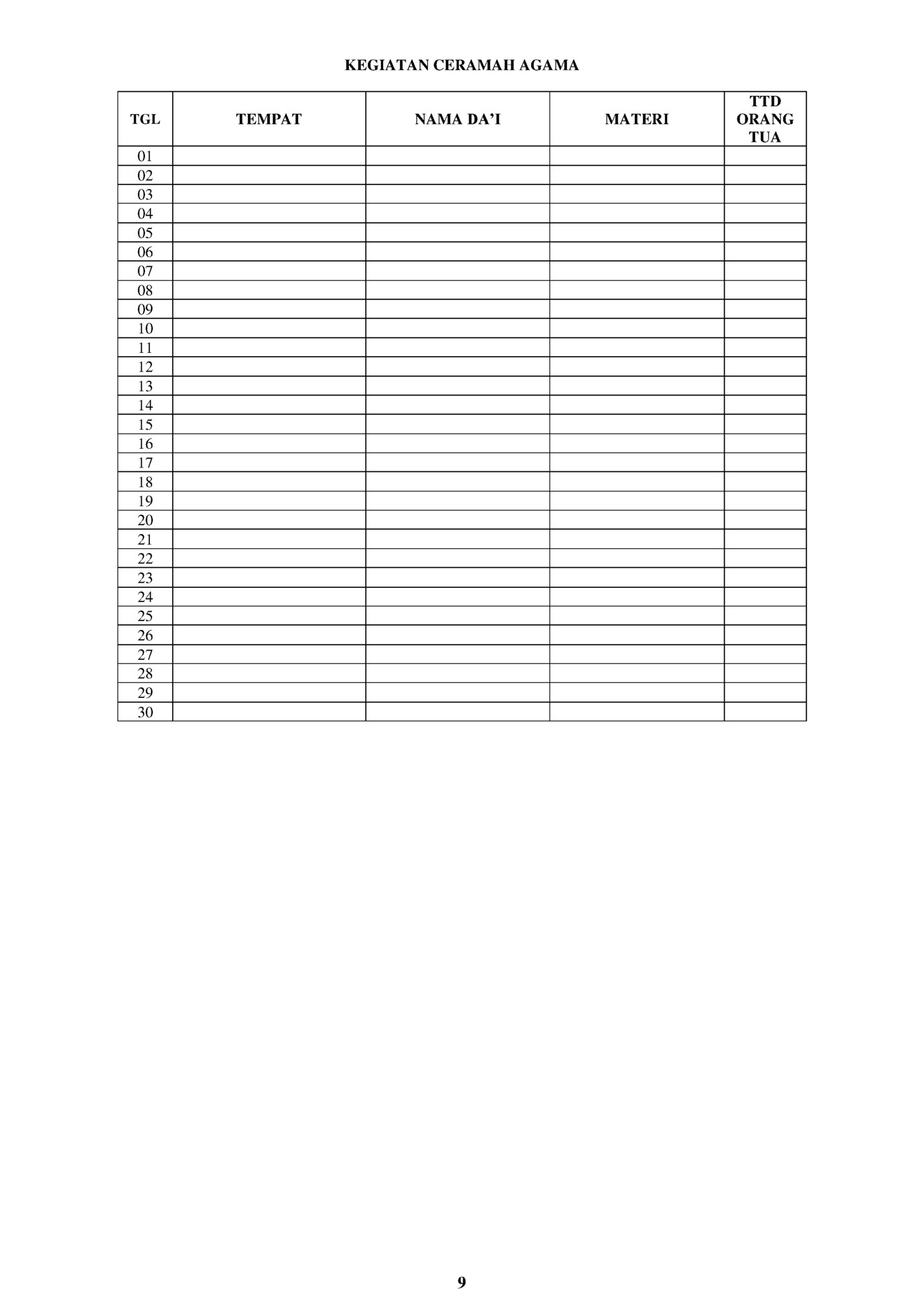 KEGIATAN CERAMAH AGAMA