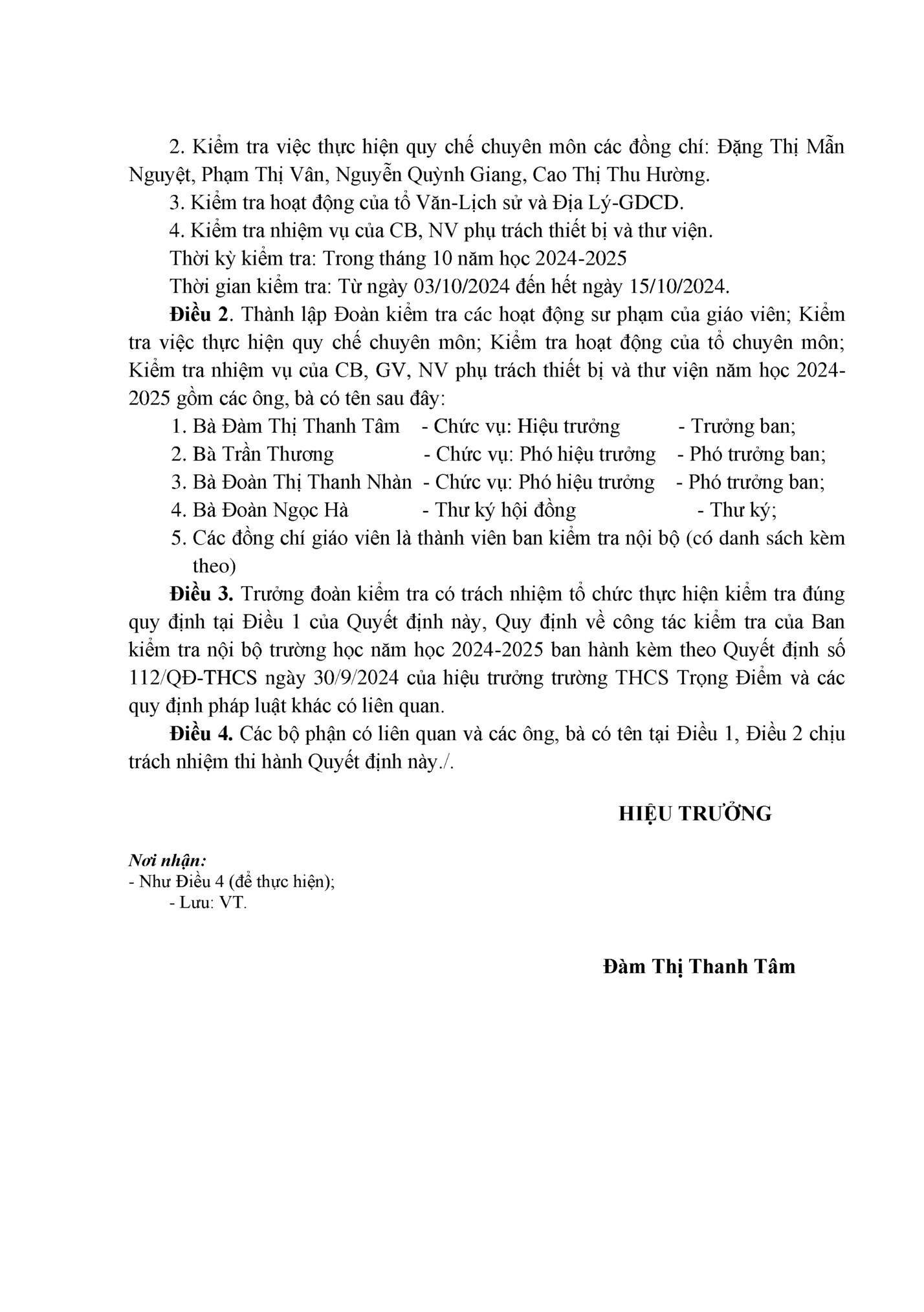 2. Kiểm tra việc thực hiện quy chế chuyên môn các đồng chí: Đặng Thị Mẫn 2. Kiểm tra việc thực hiện quy chế chuyên môn các đồng chí: Đặng Thị Mẫn