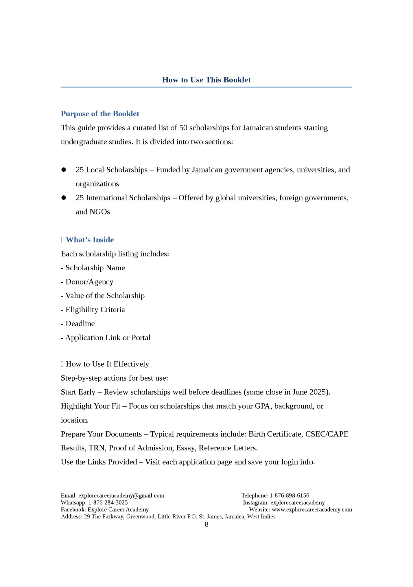 How to Use This Booklet