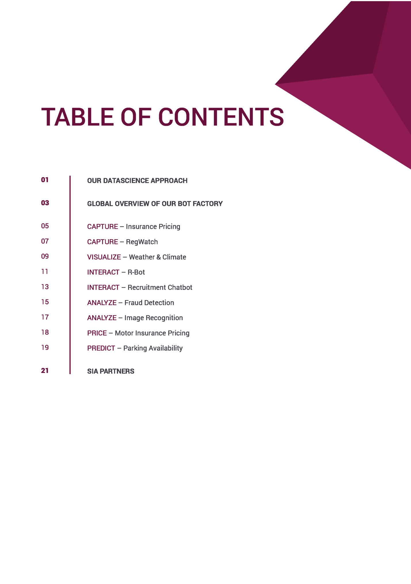 TABLE OF CONTENTS