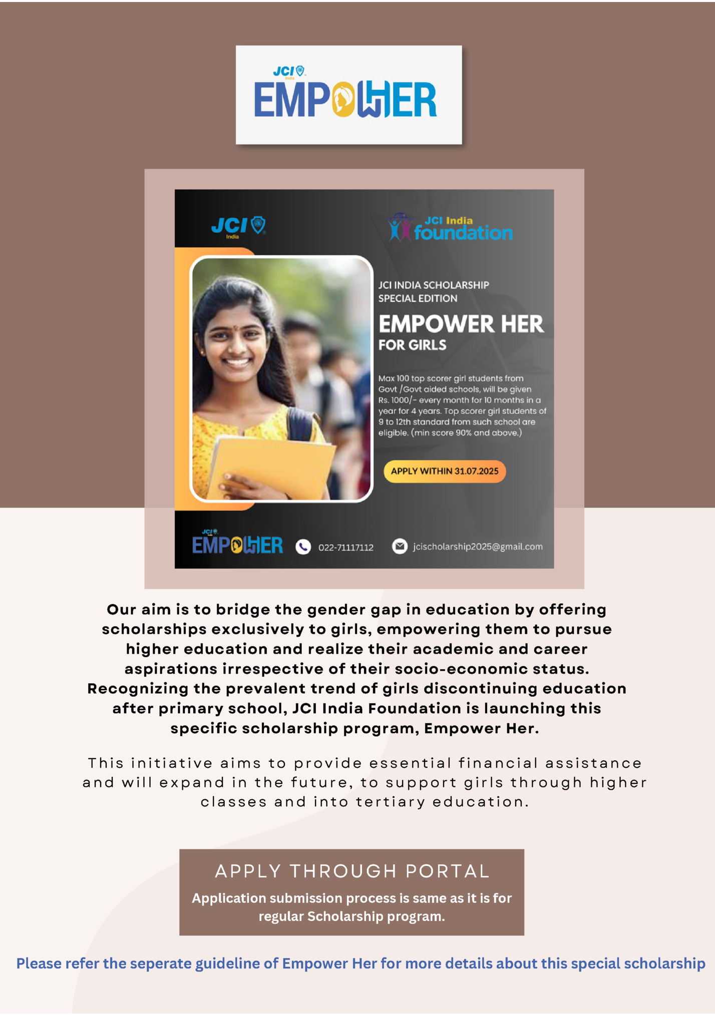 Our aim is to bridge the gender gap in education by offering