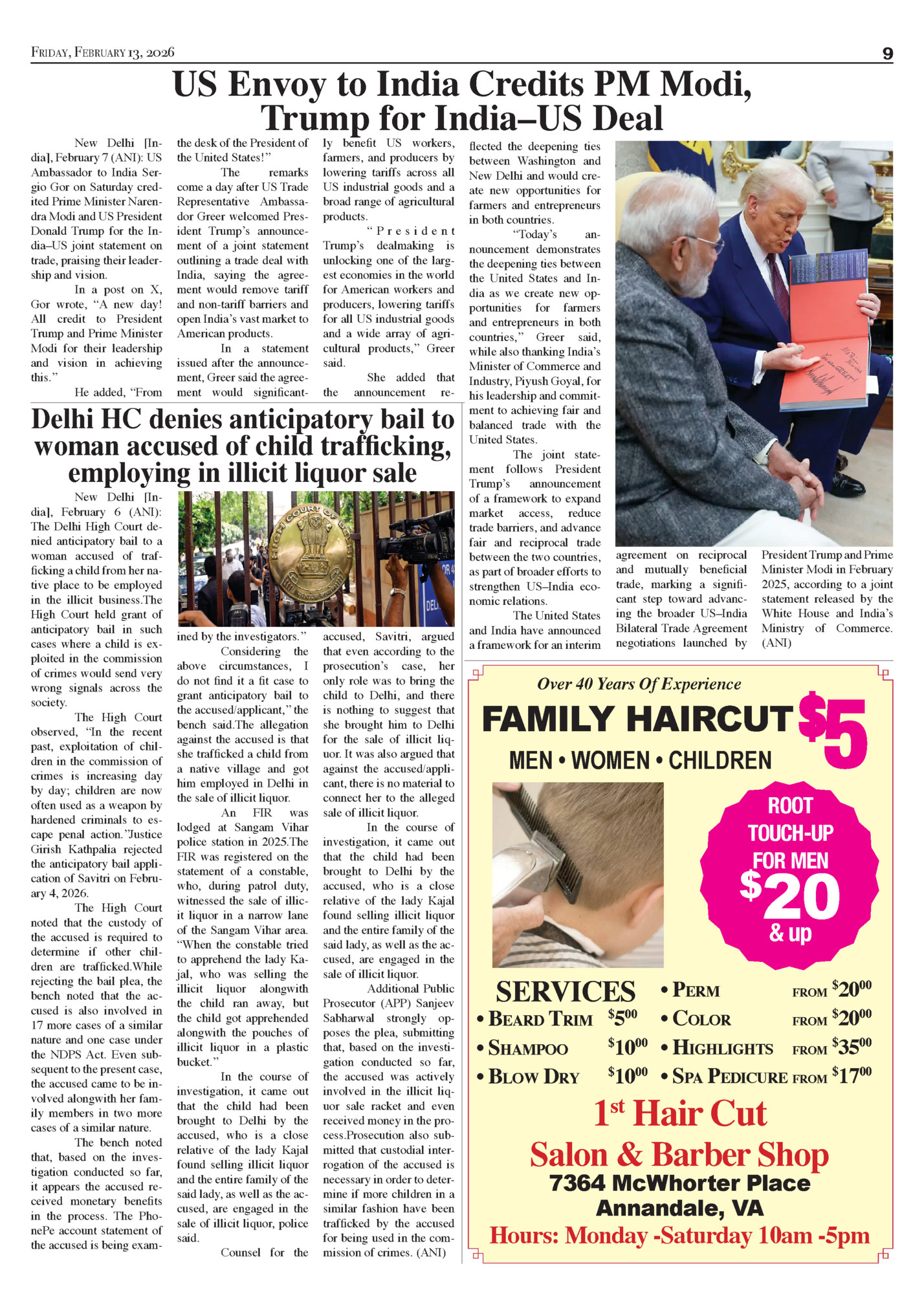 FRIDAY, FEBRUARY 13, 2026