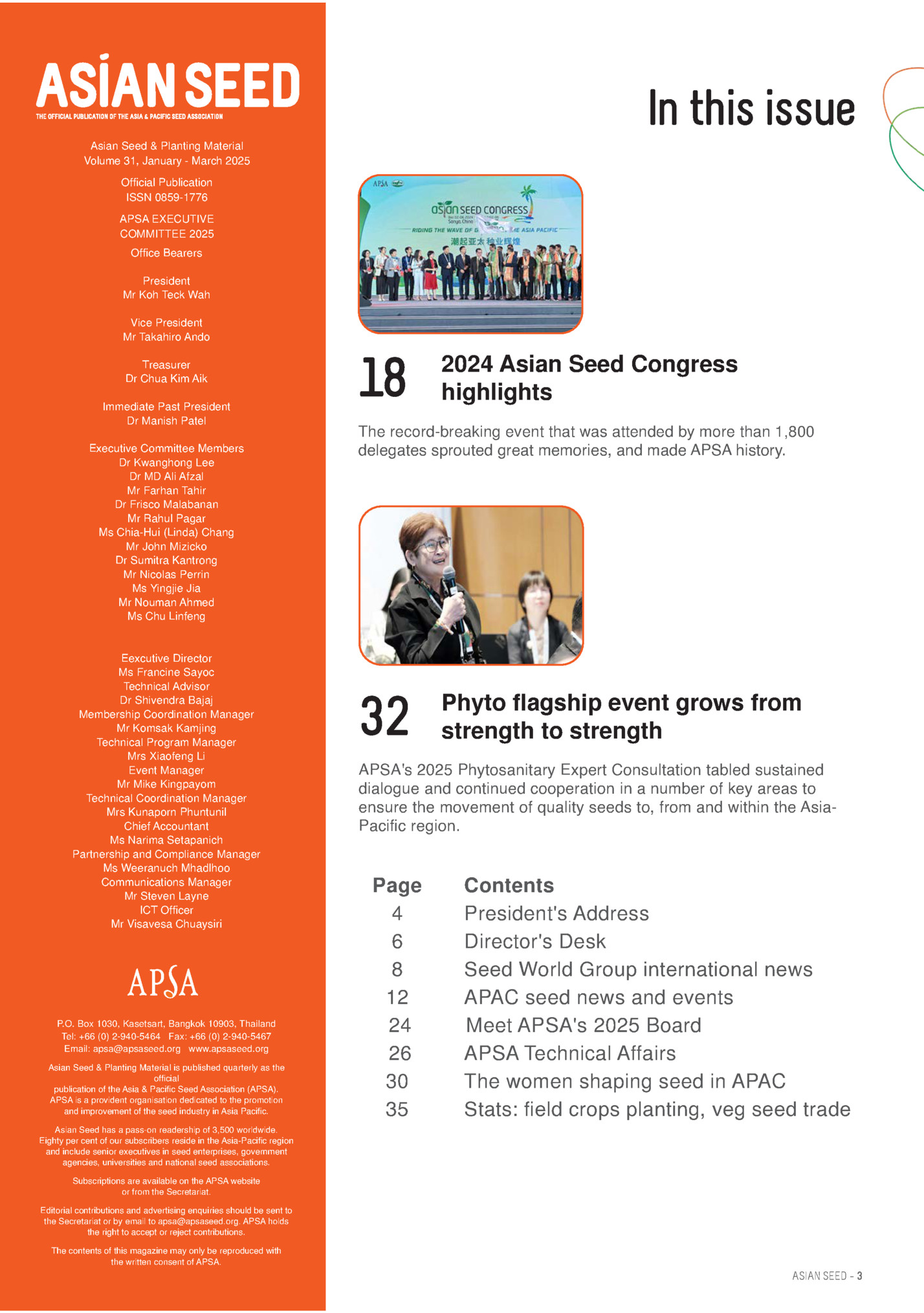 In this issue In this issue