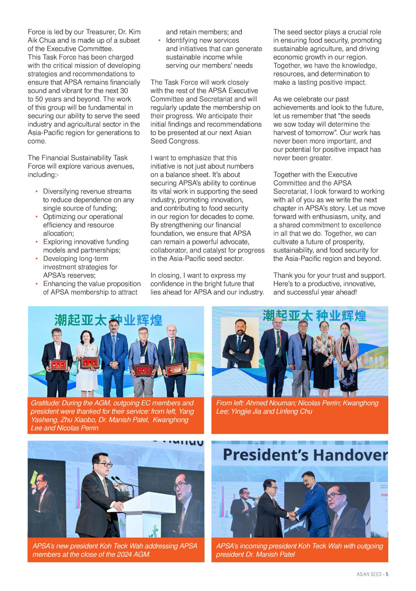 Force is led by our Treasurer, Dr. Kim Force is led by our Treasurer, Dr. Kim