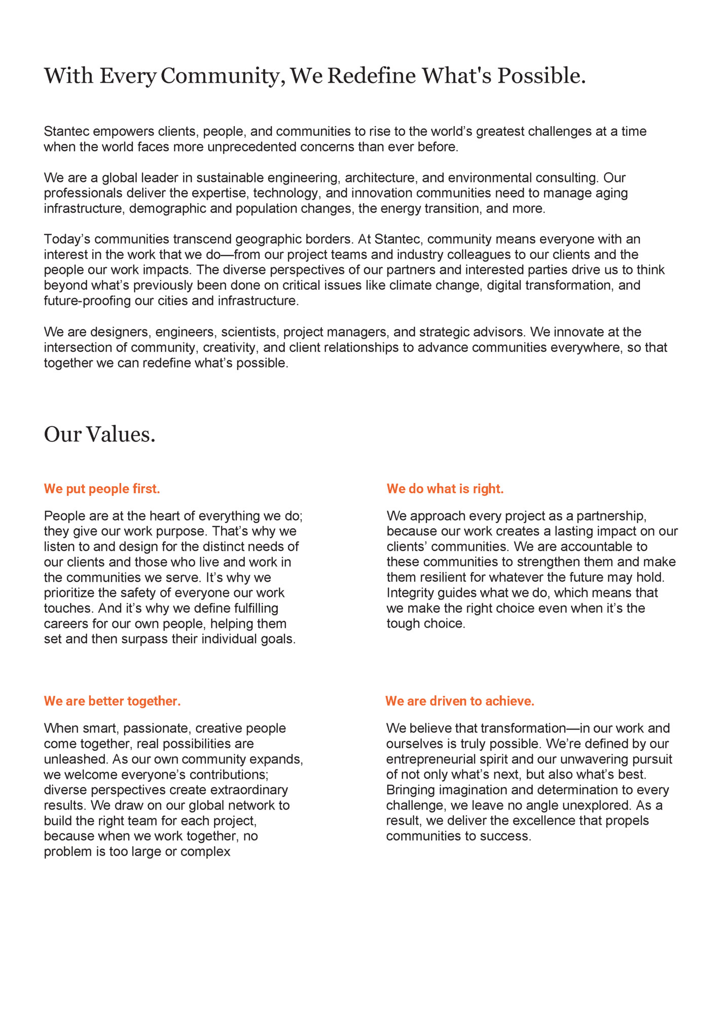 With Every Community, We Redefine What With Every Community, We Redefine What