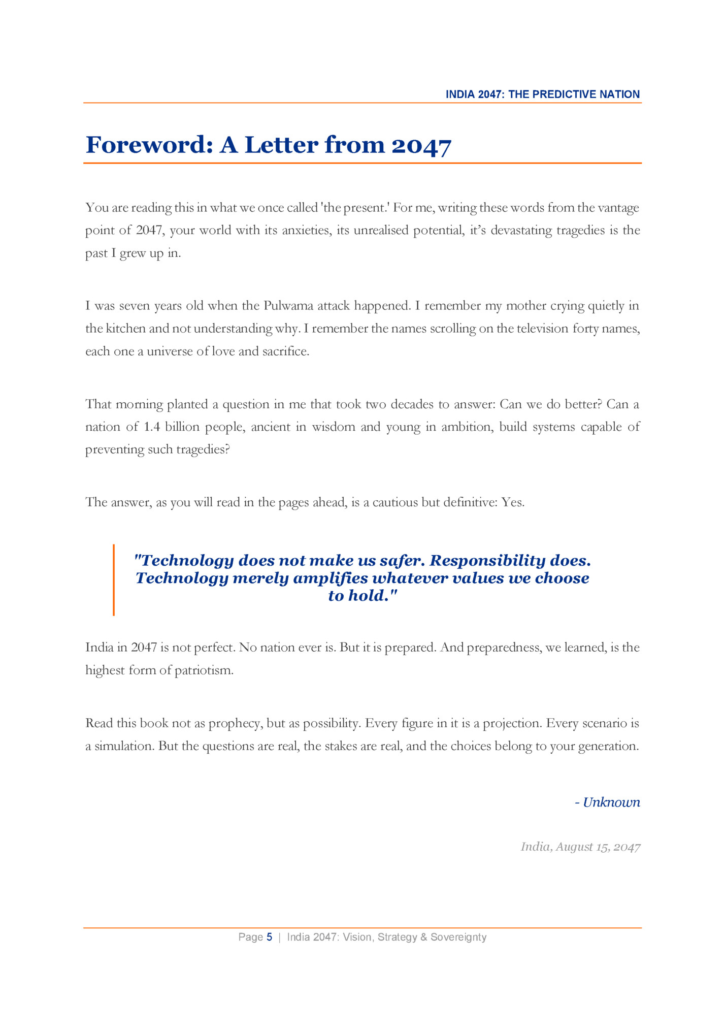 INDIA 2047: THE PREDICTIVE NATION