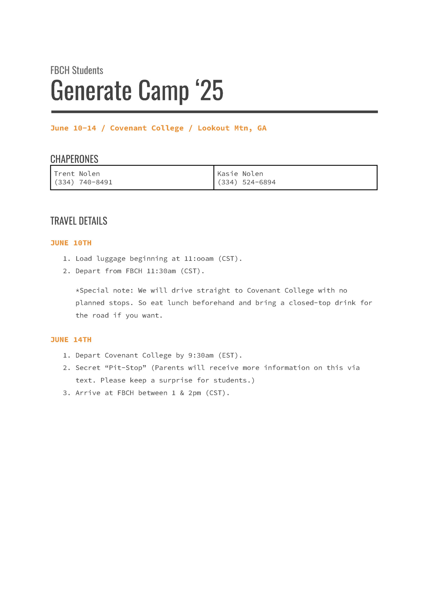 FBCH Students FBCH Students