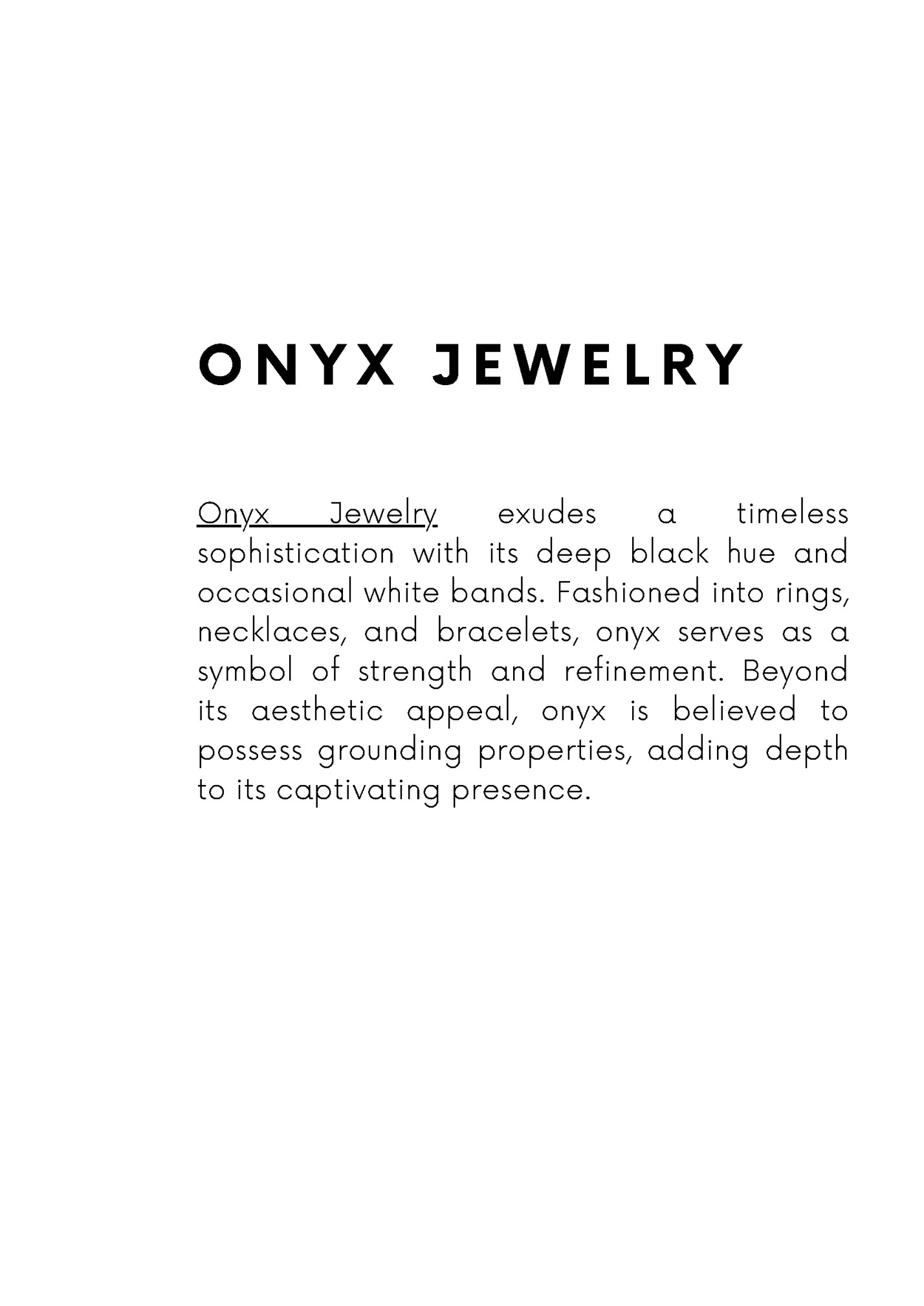 ONYX JEWELRY