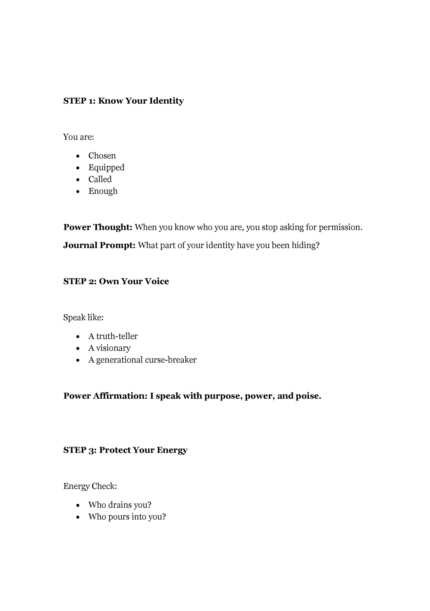 STEP 1: Know Your Identity