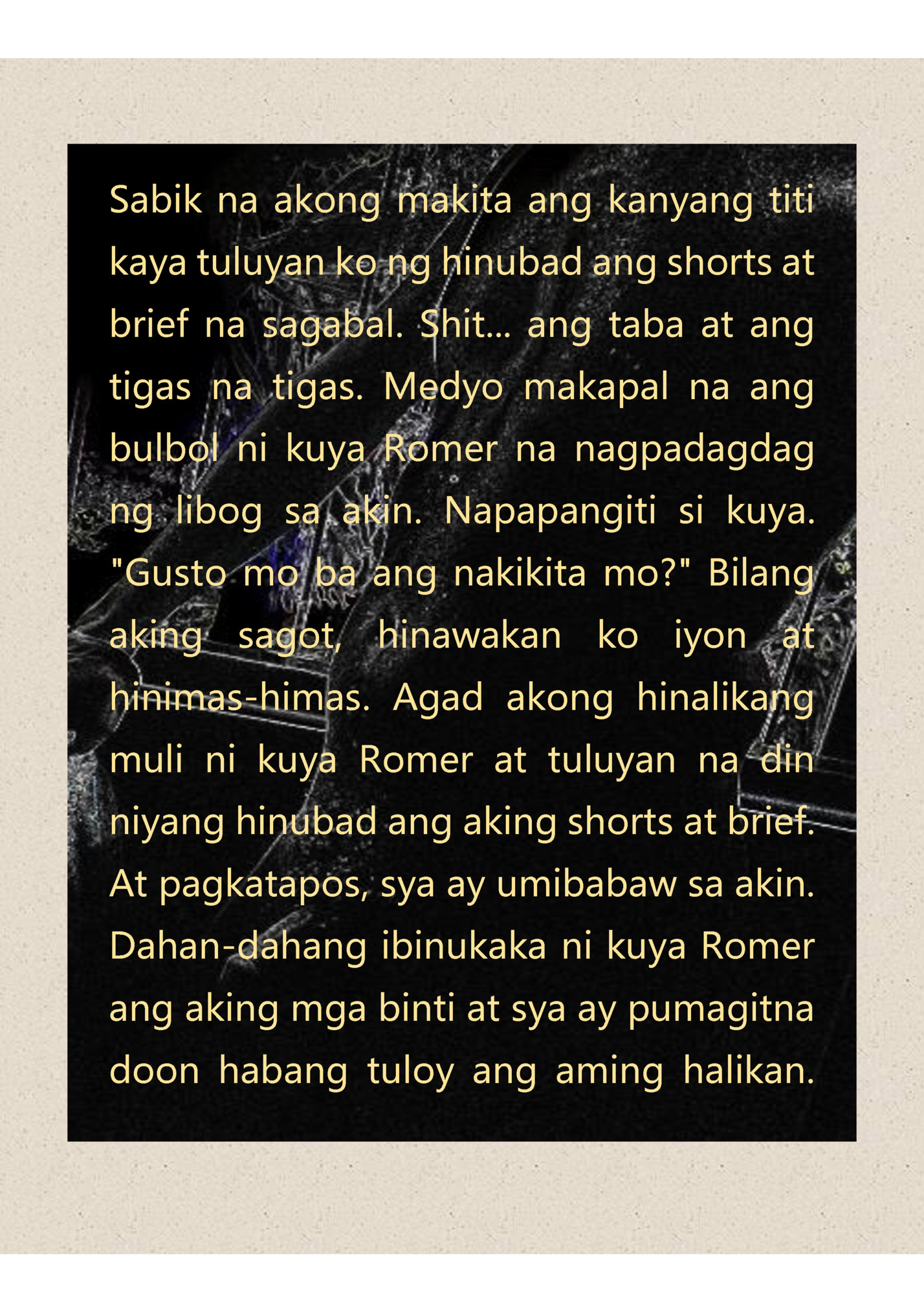 Sabik na akong makita ang kanyang titi