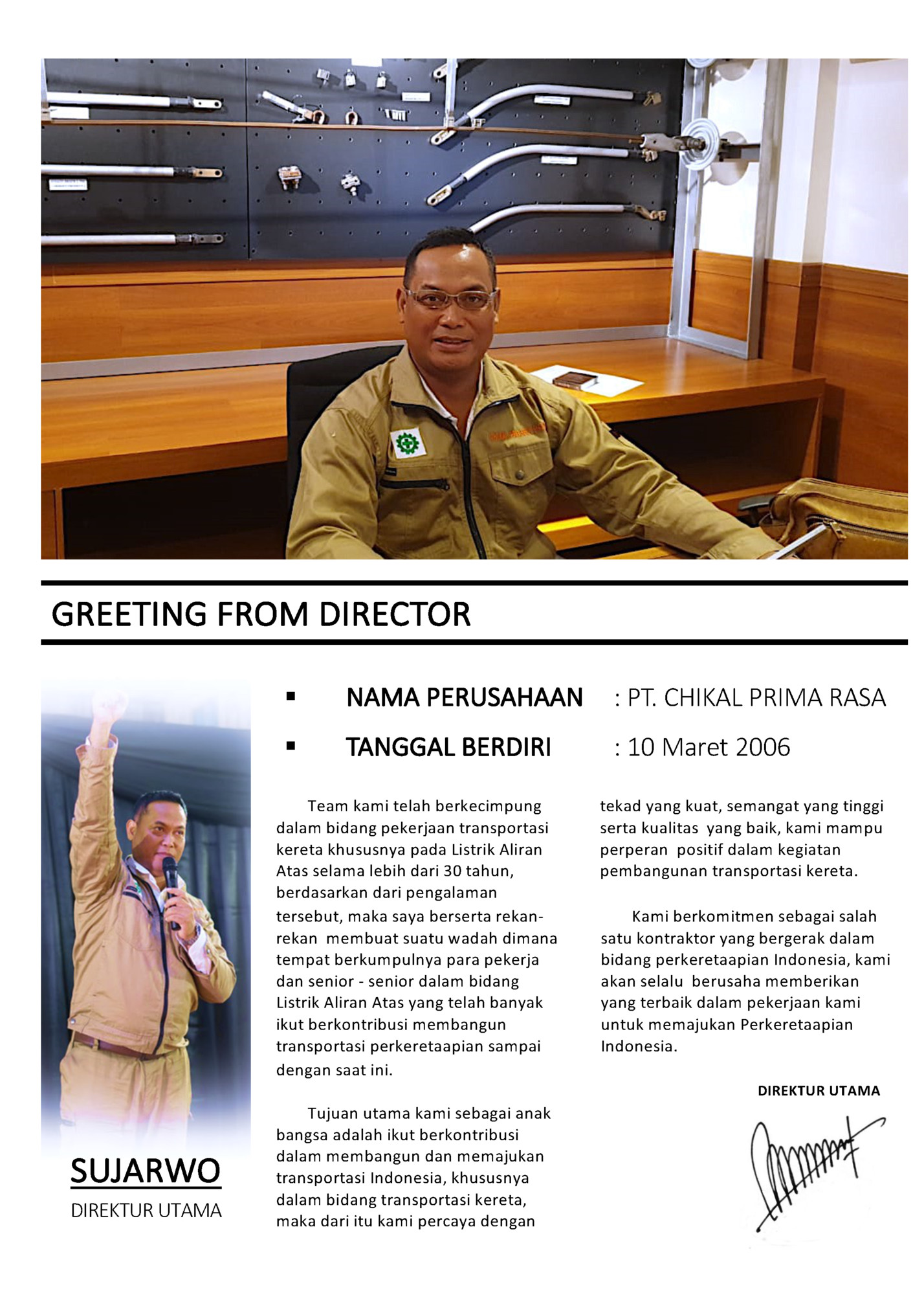 GREETING FROM DIRECTOR