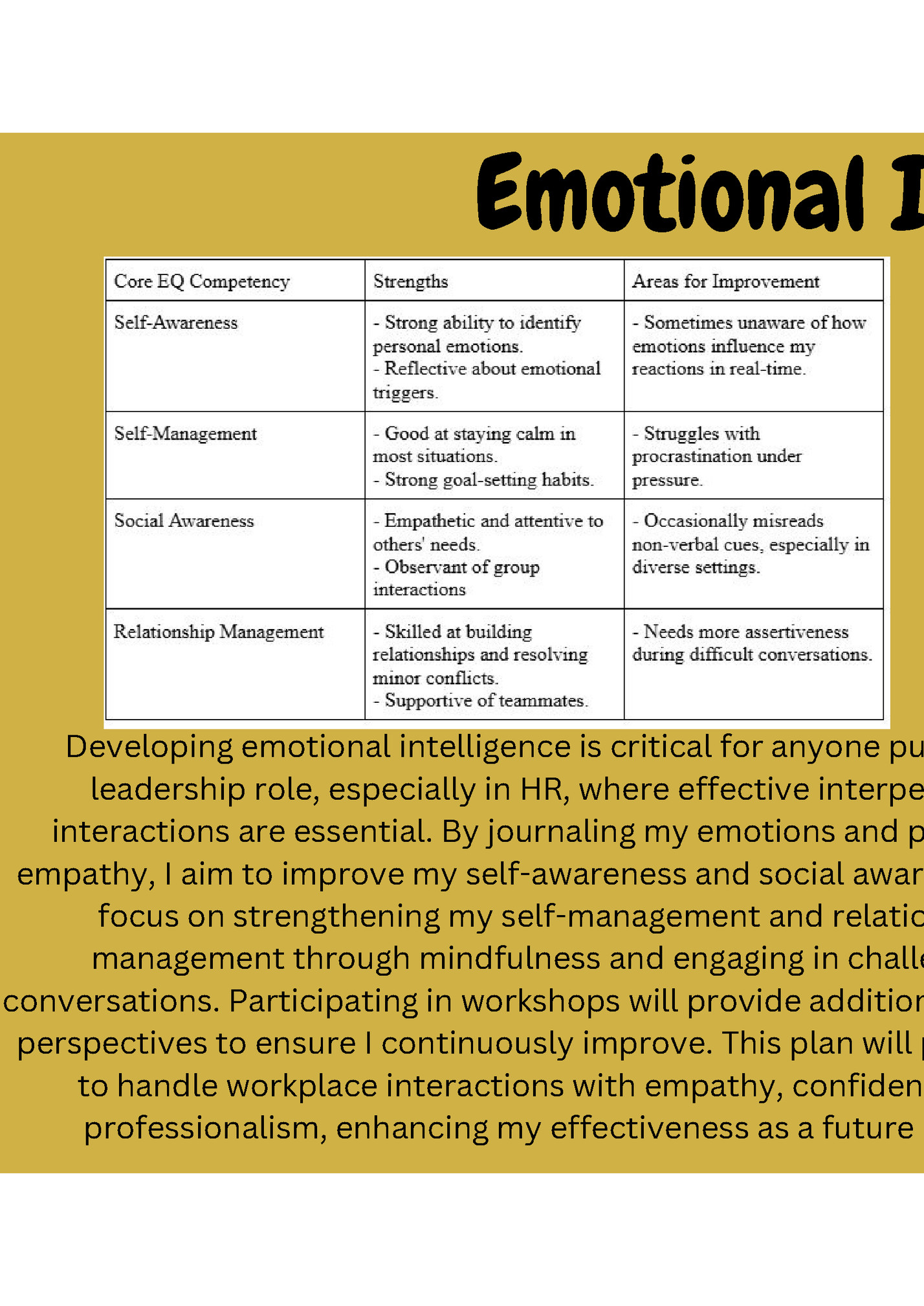 Emotional Intelligence Emotional Intelligence