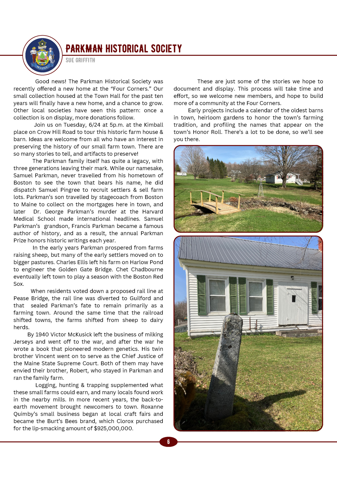 PARKMAN historical society