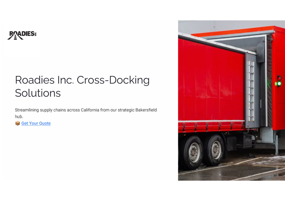 Roadies Inc. provides reliable cross-docking solutions