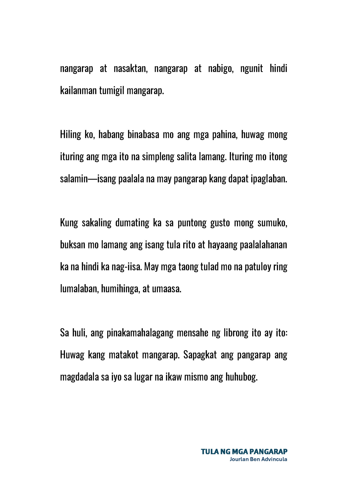 nangarap at nasaktan, nangarap at nabigo, ngunit hindi