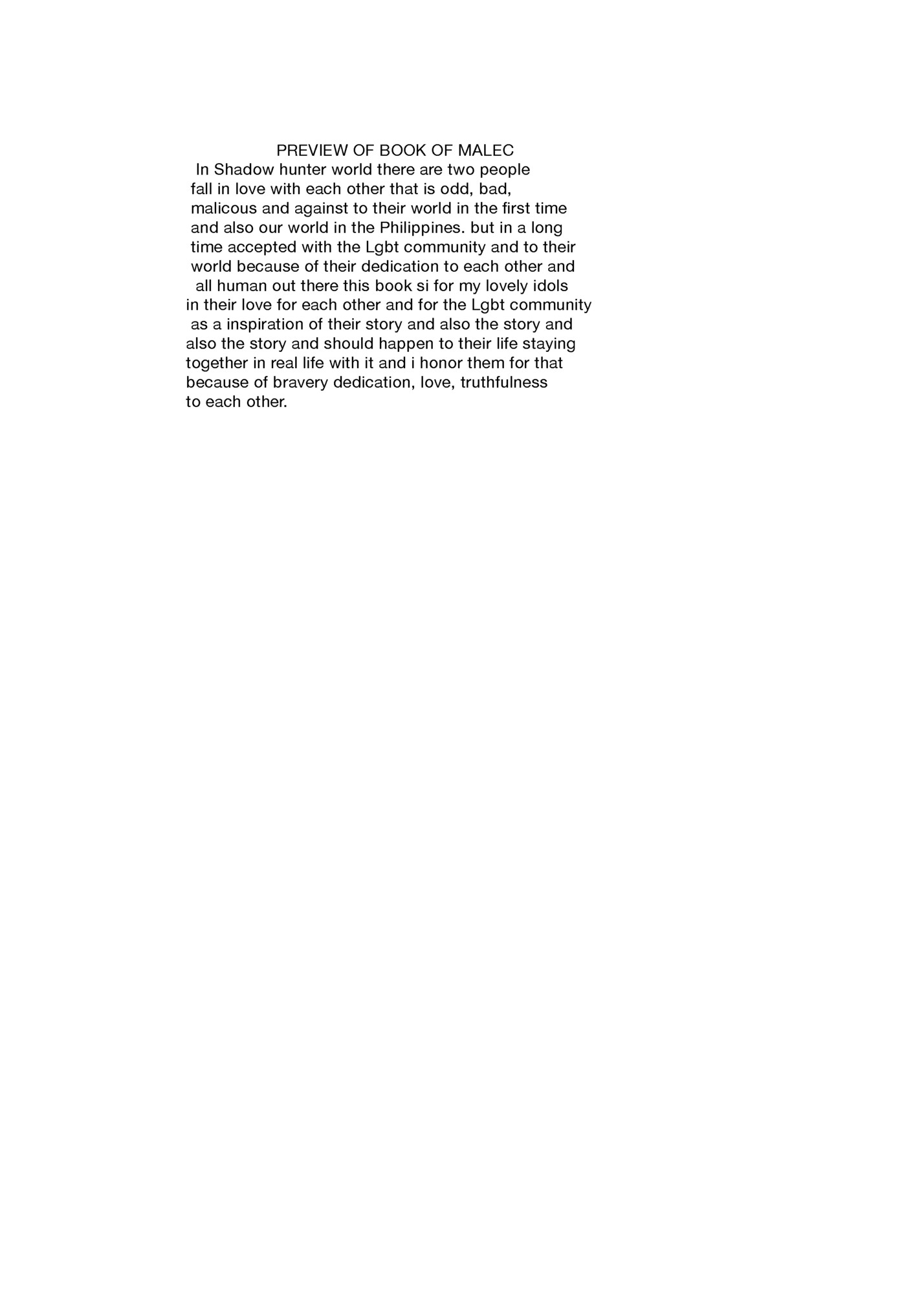 PREVIEW OF BOOK OF MALEC