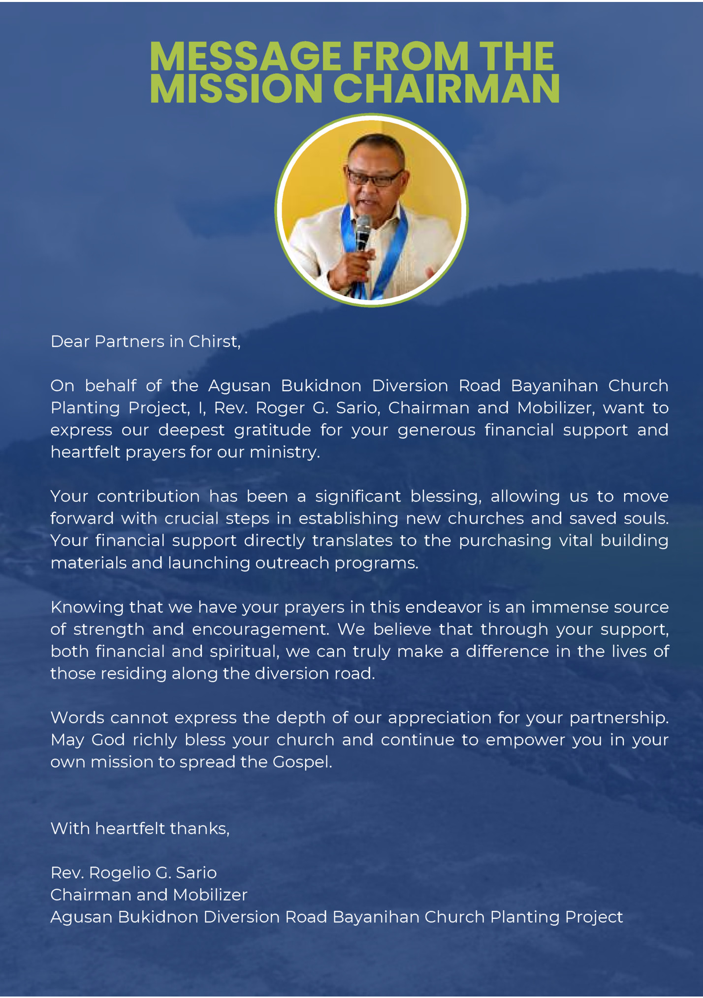 MESSAGE FROM THE