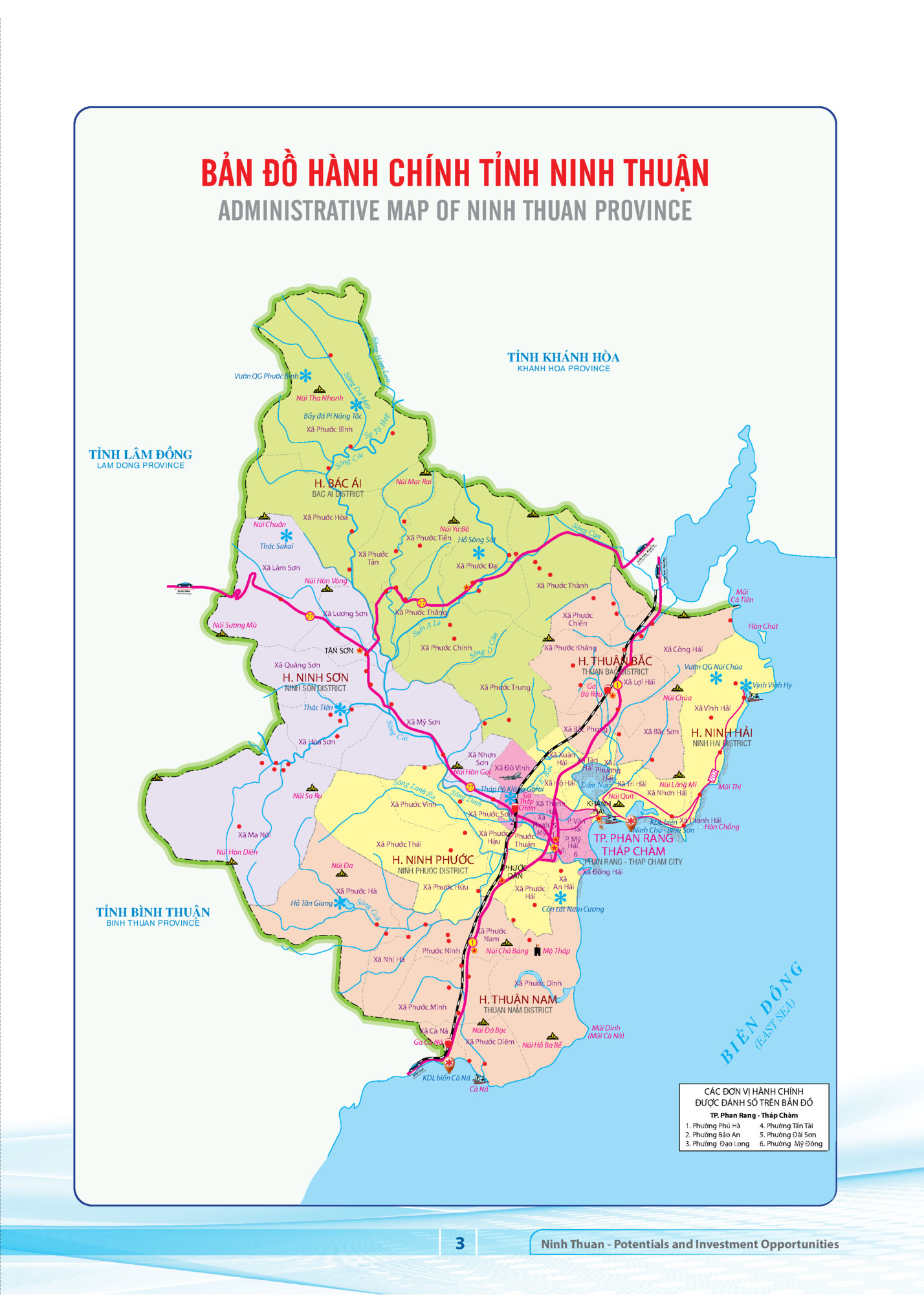 BẢN ĐỒ HÀNH CHÍNH TỈNH NINH THUẬN