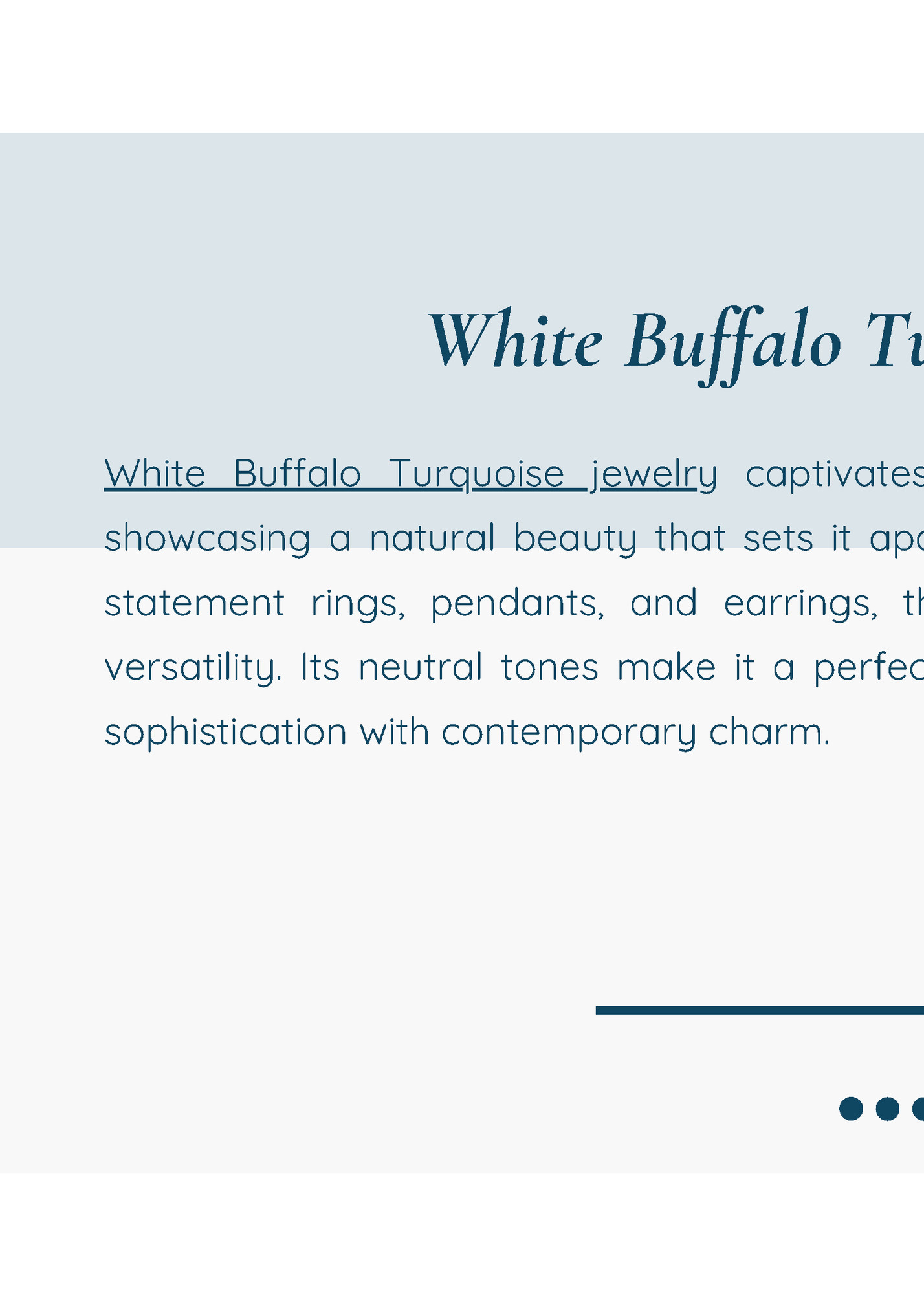 White Buffalo Turquoise Jewelry