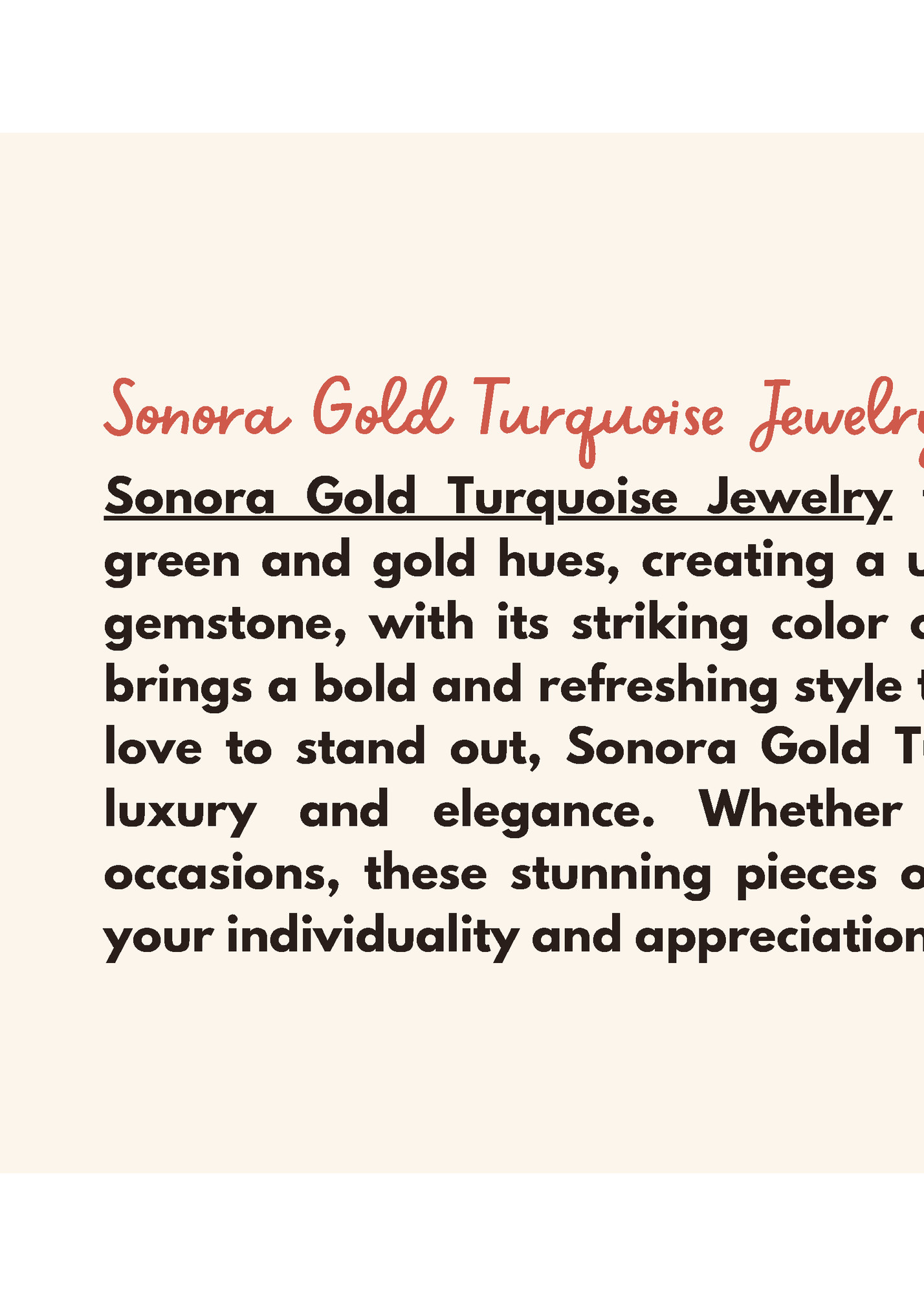 Sonora Gold Turquoise Jewelry