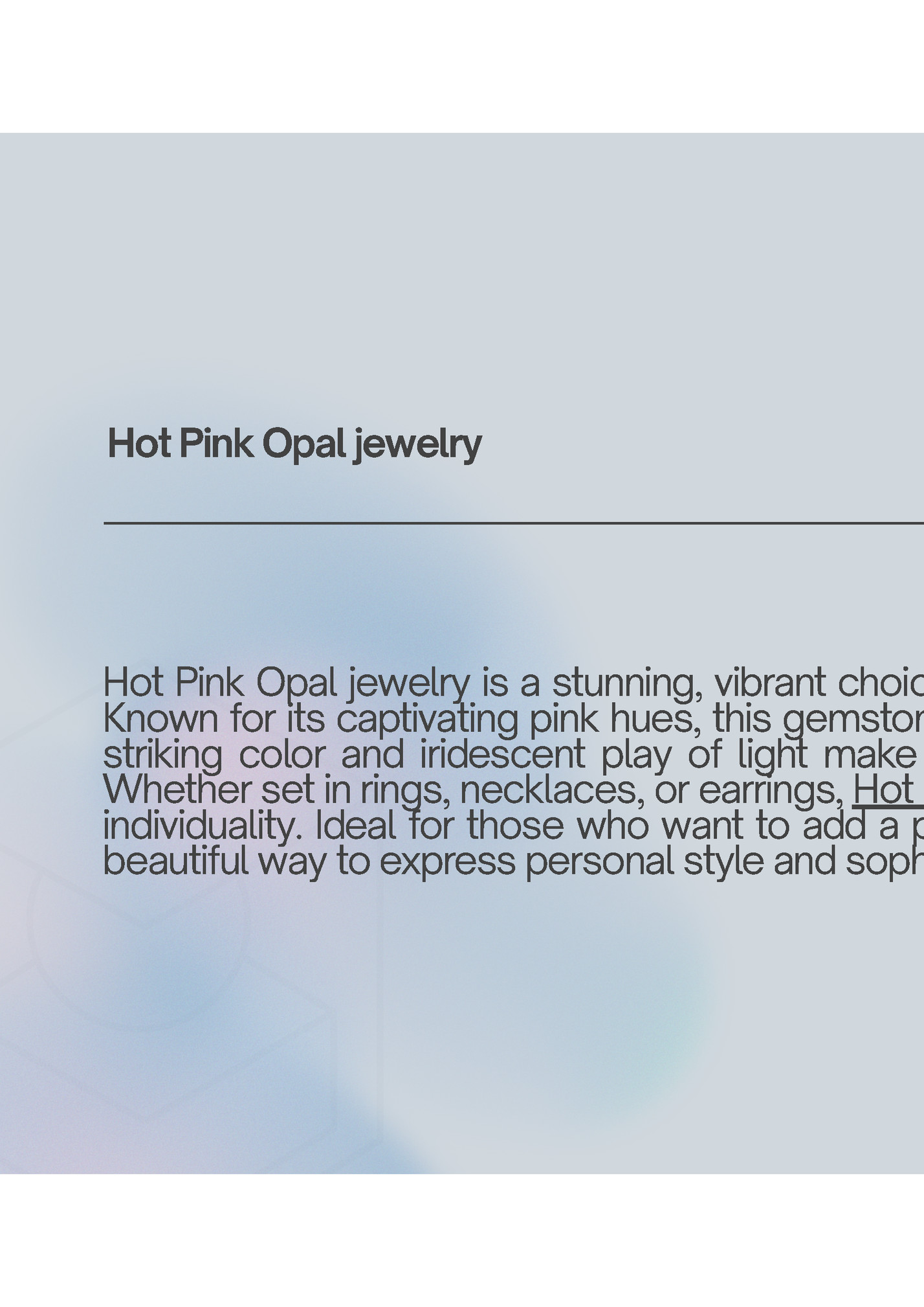 Hot Pink Opal jewelry Hot Pink Opal jewelry