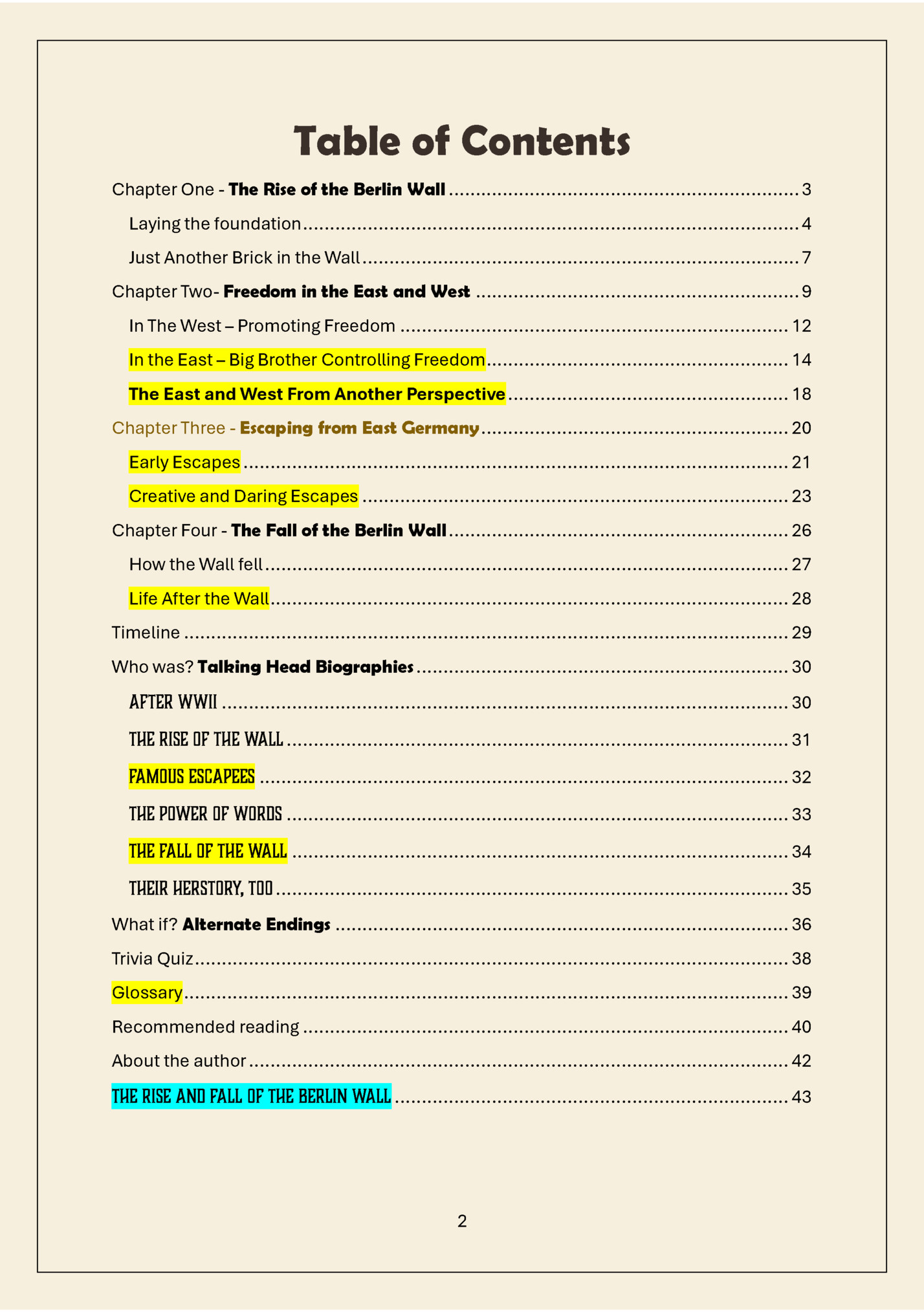 Table of Contents