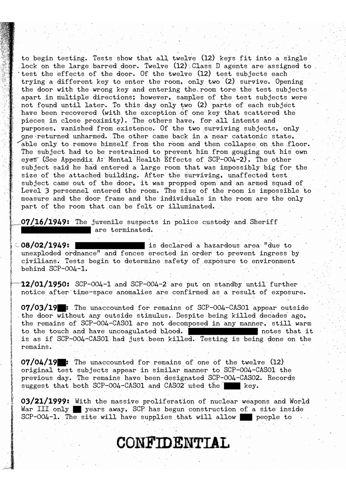 to begin testing. Tests show that all twelve (12) keys fit into a single