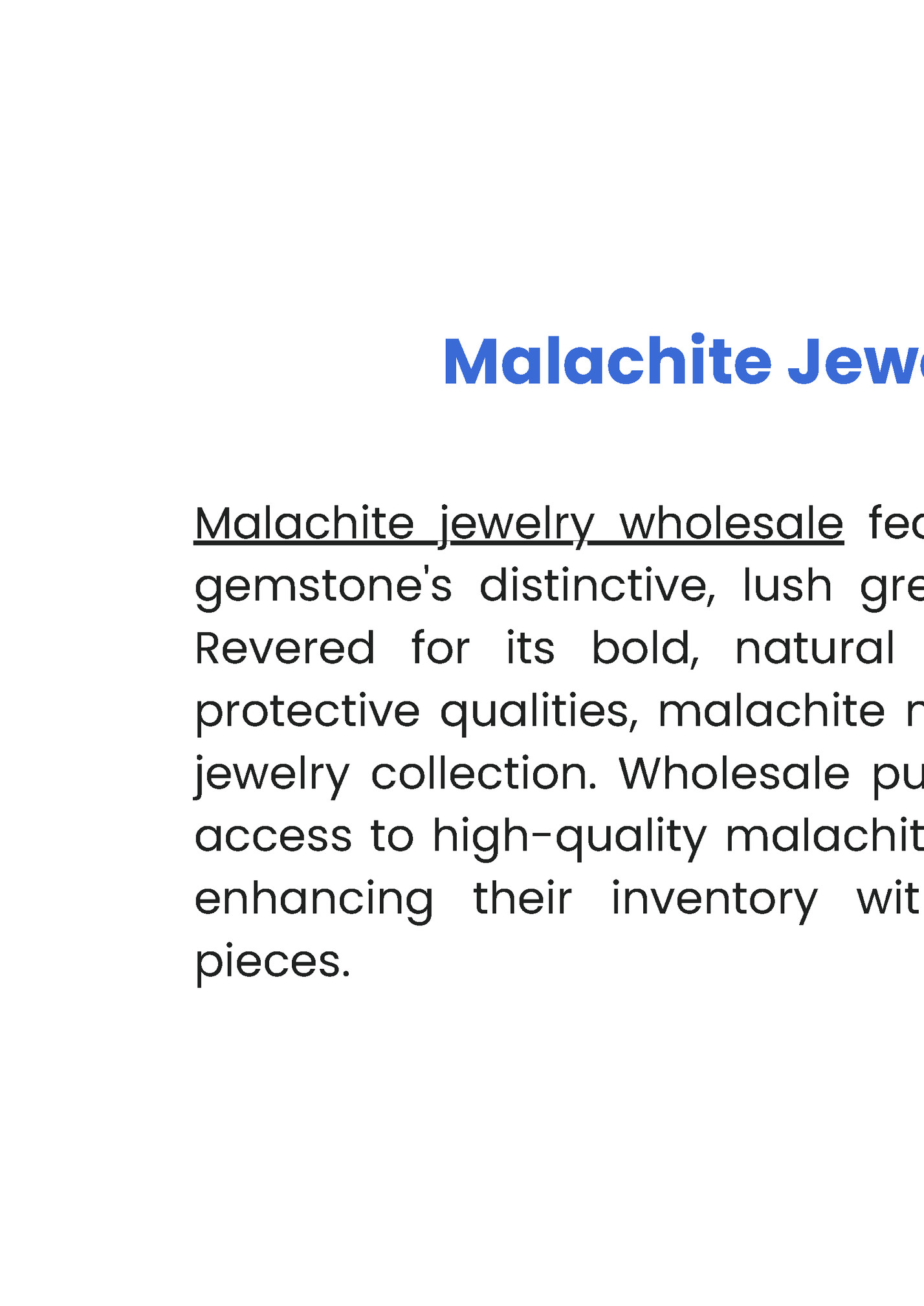 Malachite Jewelry Wholesale