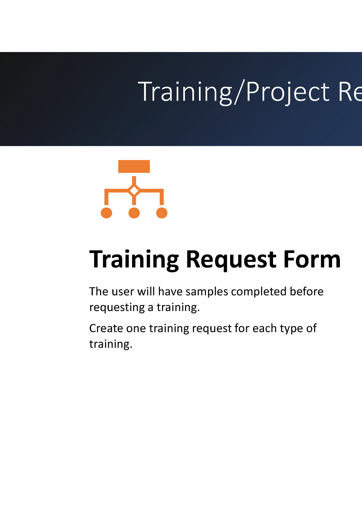 Training/Project Requests via PPMS