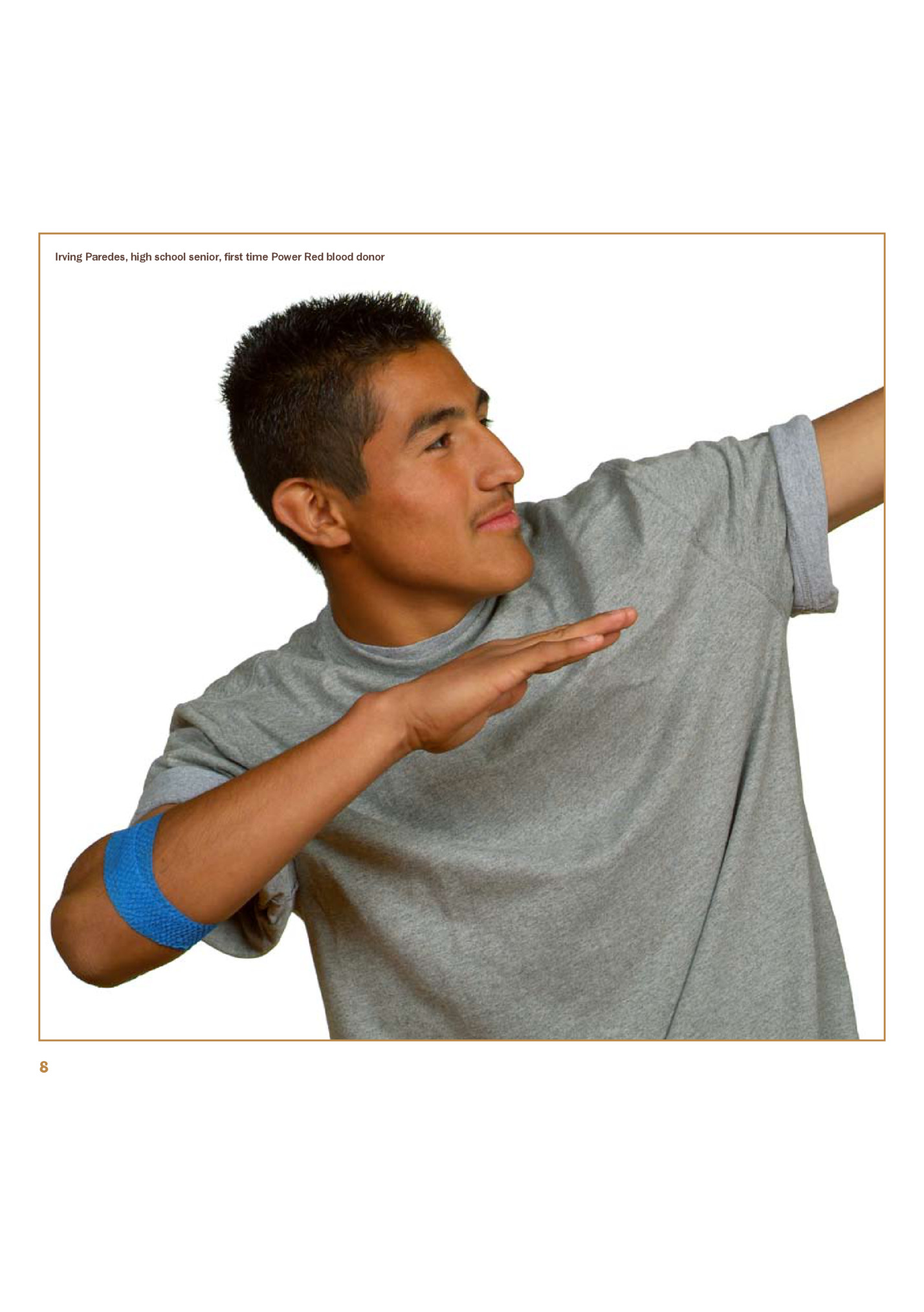 Irving Paredes, high school senior, first time Power Red blood donor