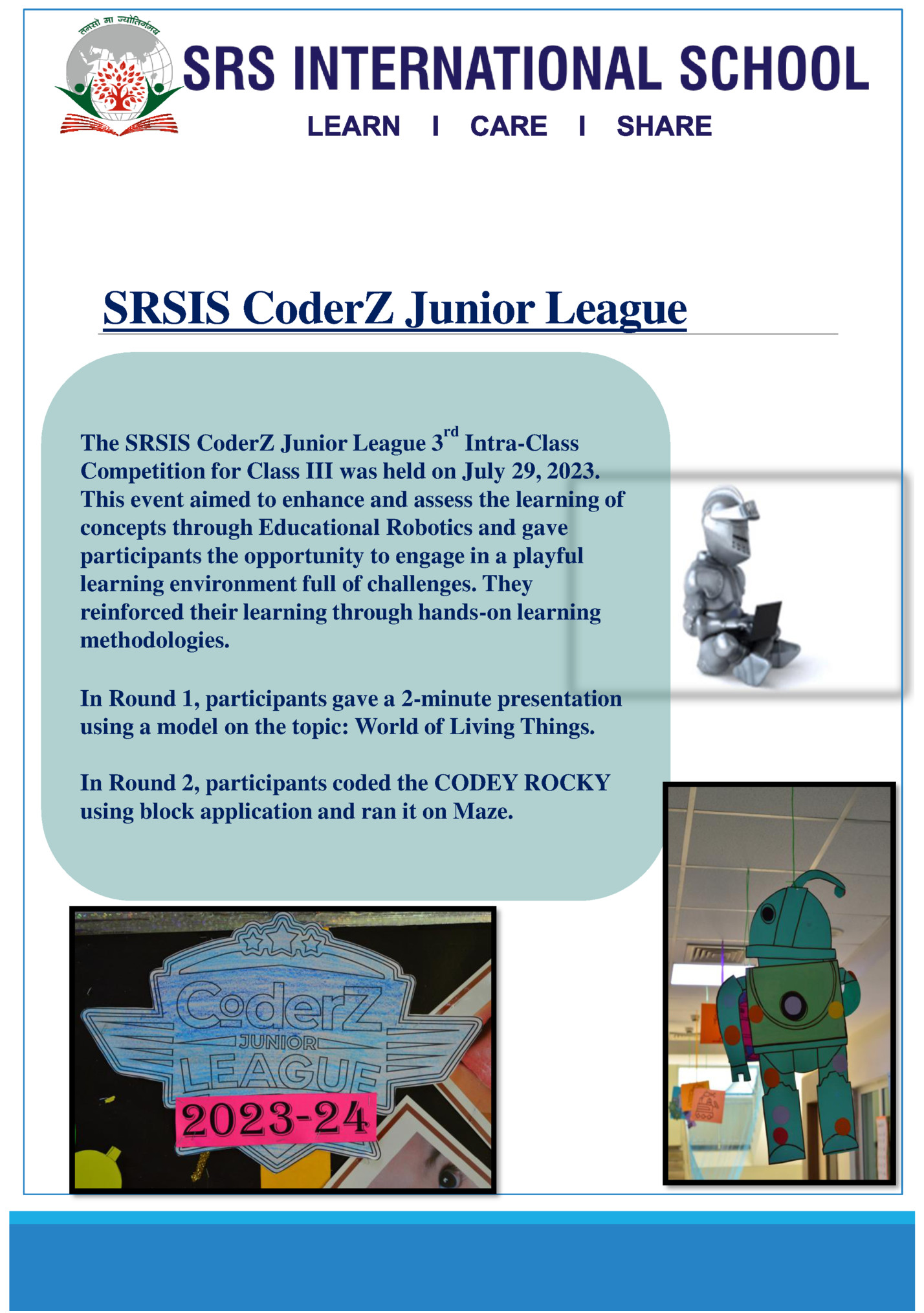 SRSIS CoderZ Junior League