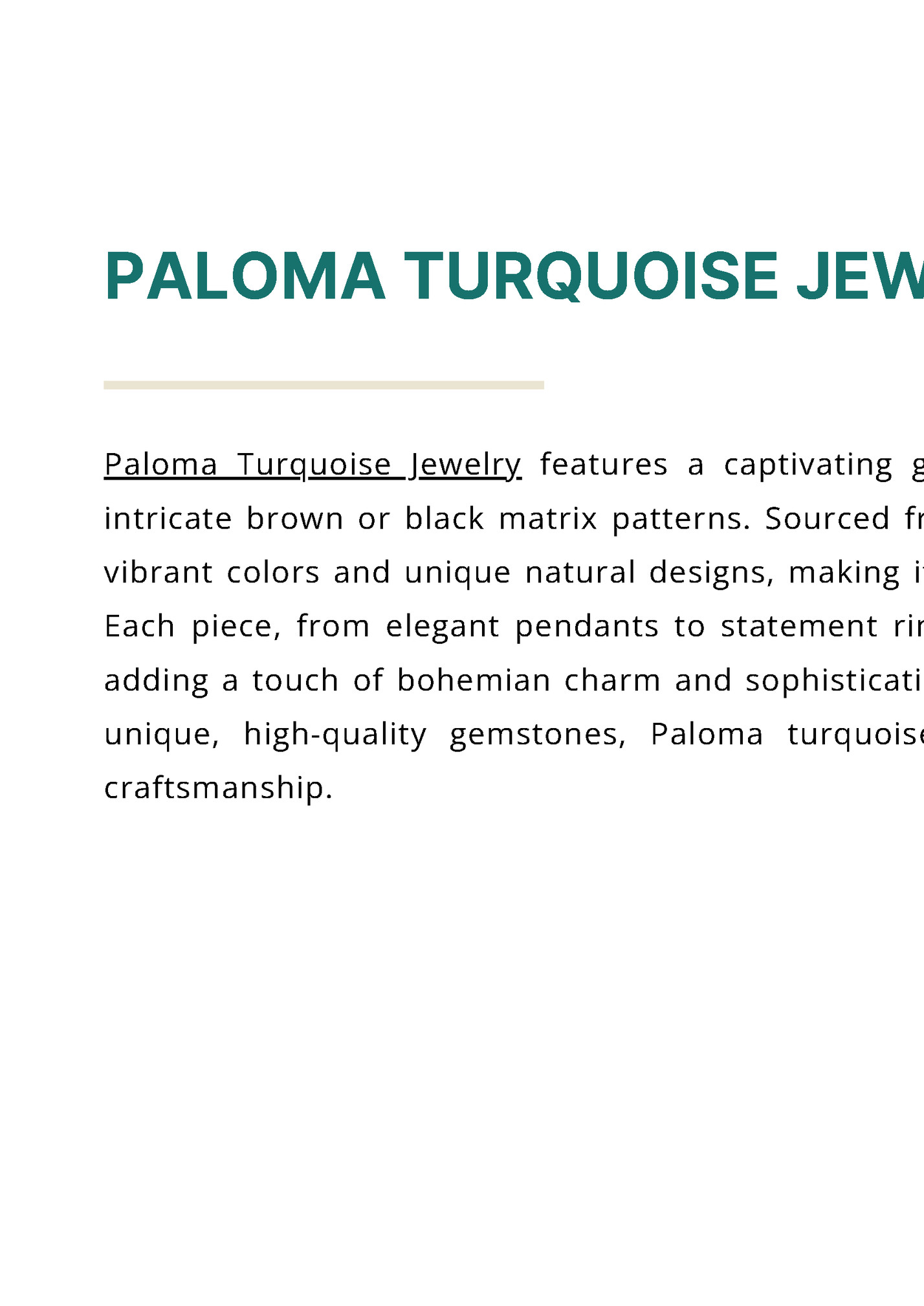 PALOMA TURQUOISE JEWELRY