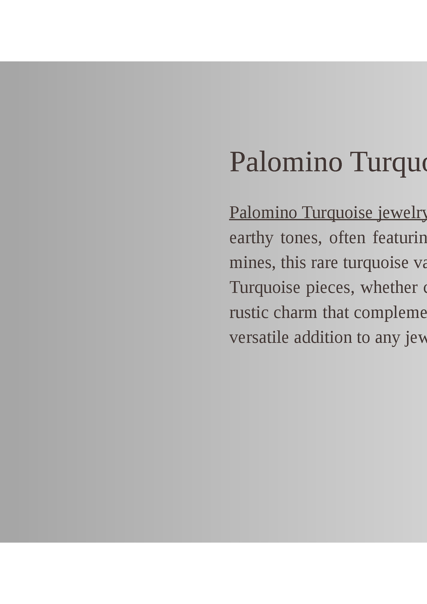 Palomino Turquoise Jewelry