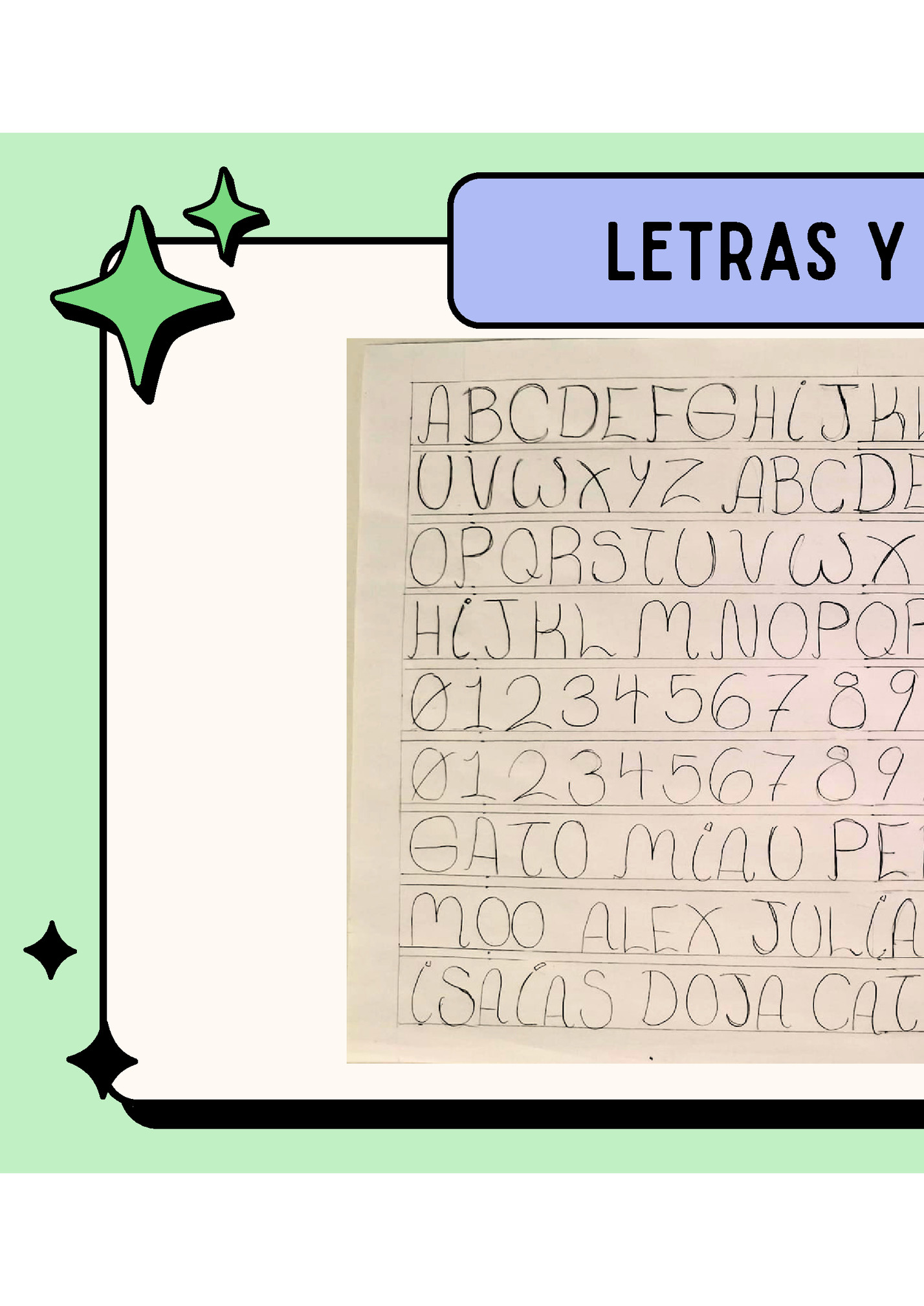 Letras y números Letras y números