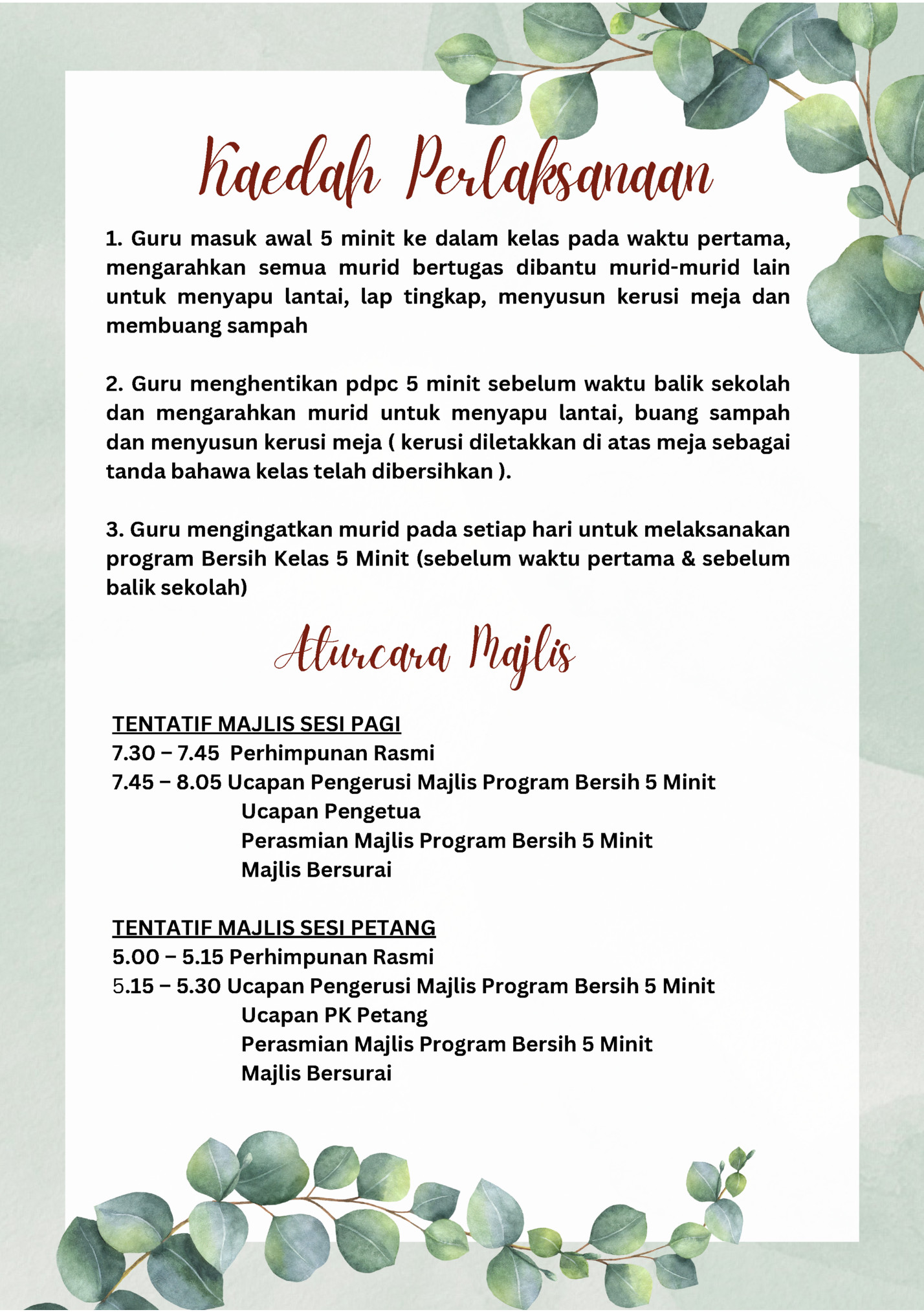 Kaedah Perlaksanaan Kaedah Perlaksanaan