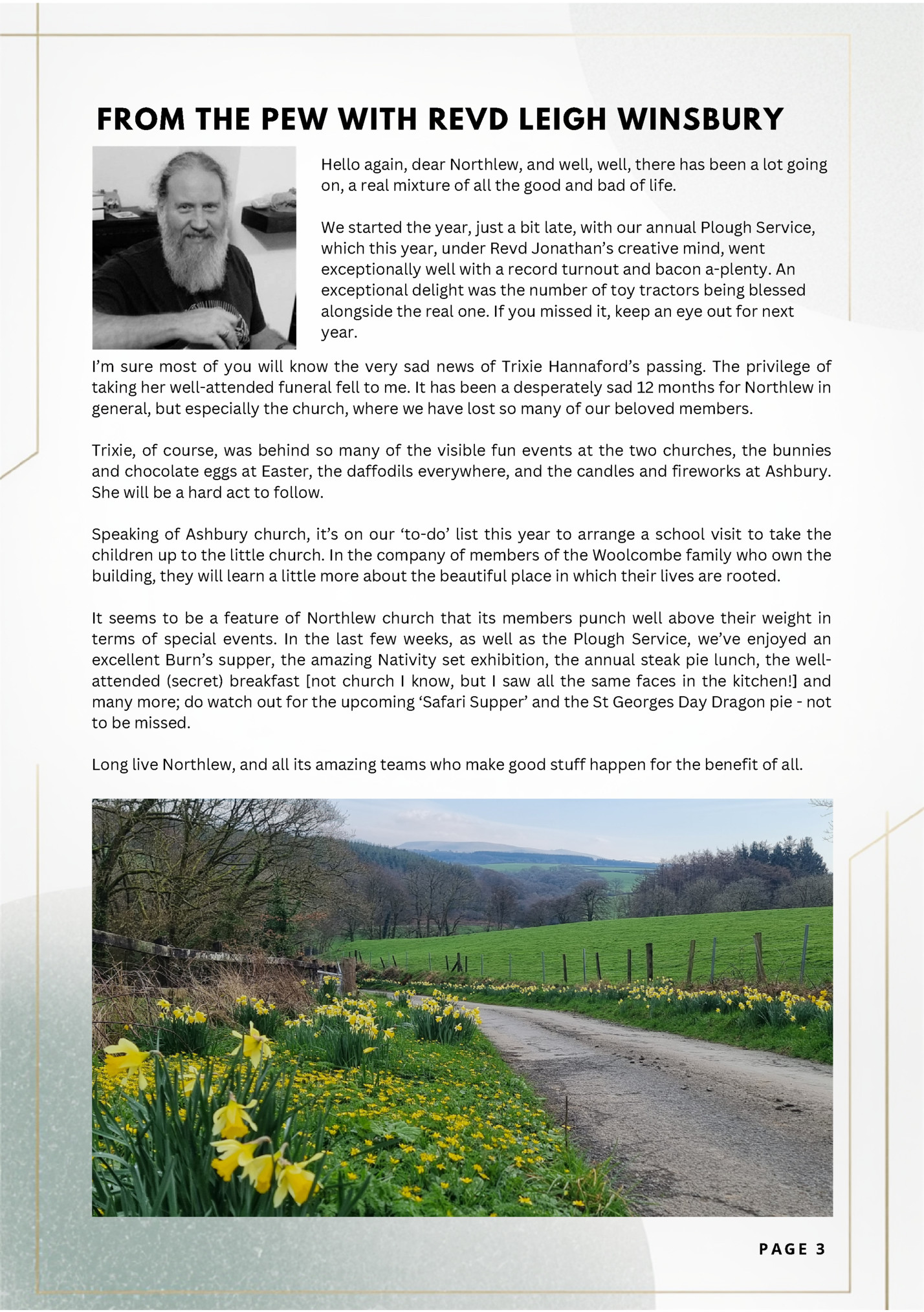 FROM THE PEW WITH REVD LEIGH WINSBURY